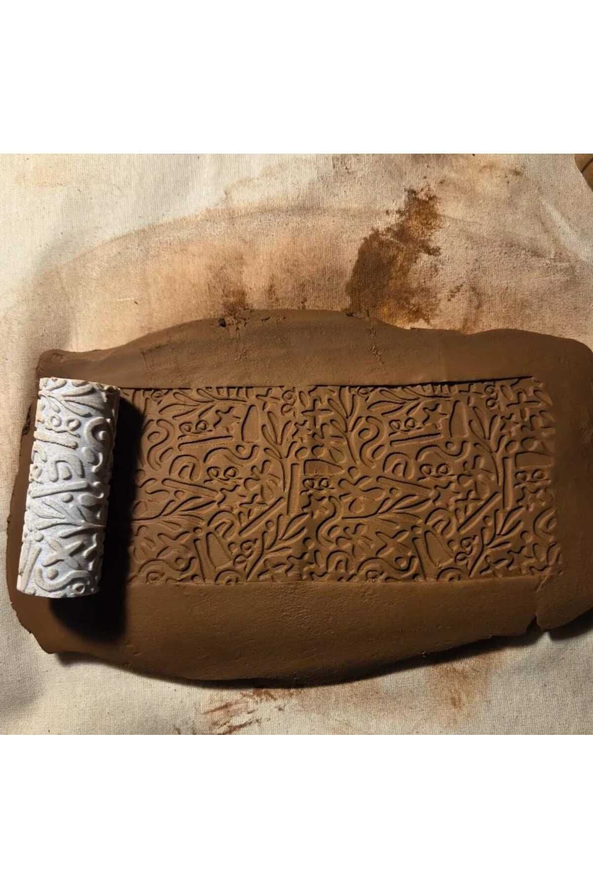 Enbceramic 8 cm SERAMİK & POLİMER KİL DOKU RULOSU DESEN OKLAVASI