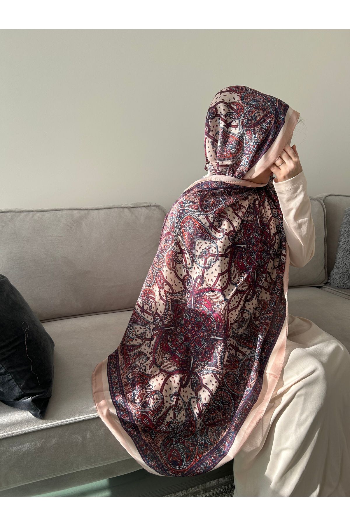 Sümeyye çeyiz Etnik Retro Desen Soft Pamuklu Şal 180*85 cm