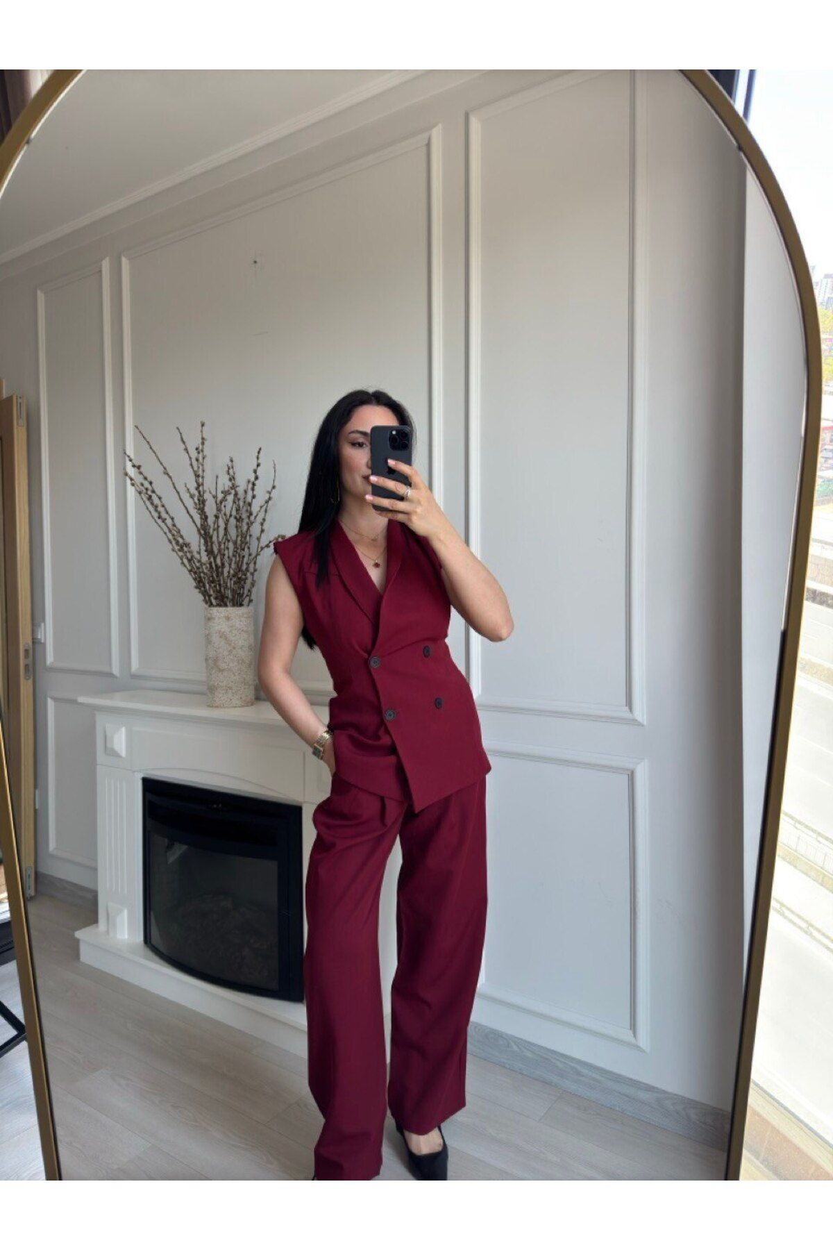 MSY KADIN BORDO YELEK PANTALON TAKIM