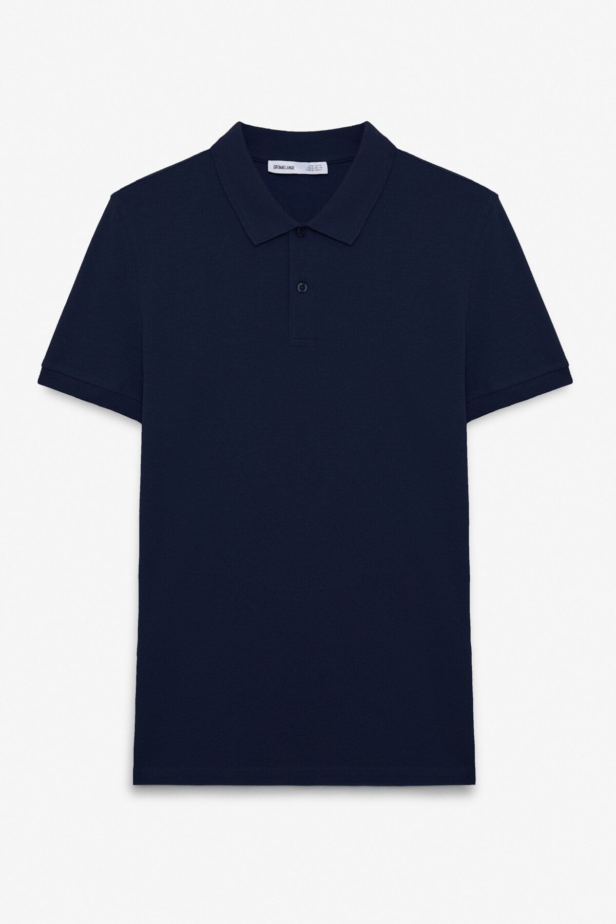 GRIMELANGE SKYLOOM Erkek %100 Pamuk Kısa Kollu Regular Fit Lacivert Polo Yaka T-shirt