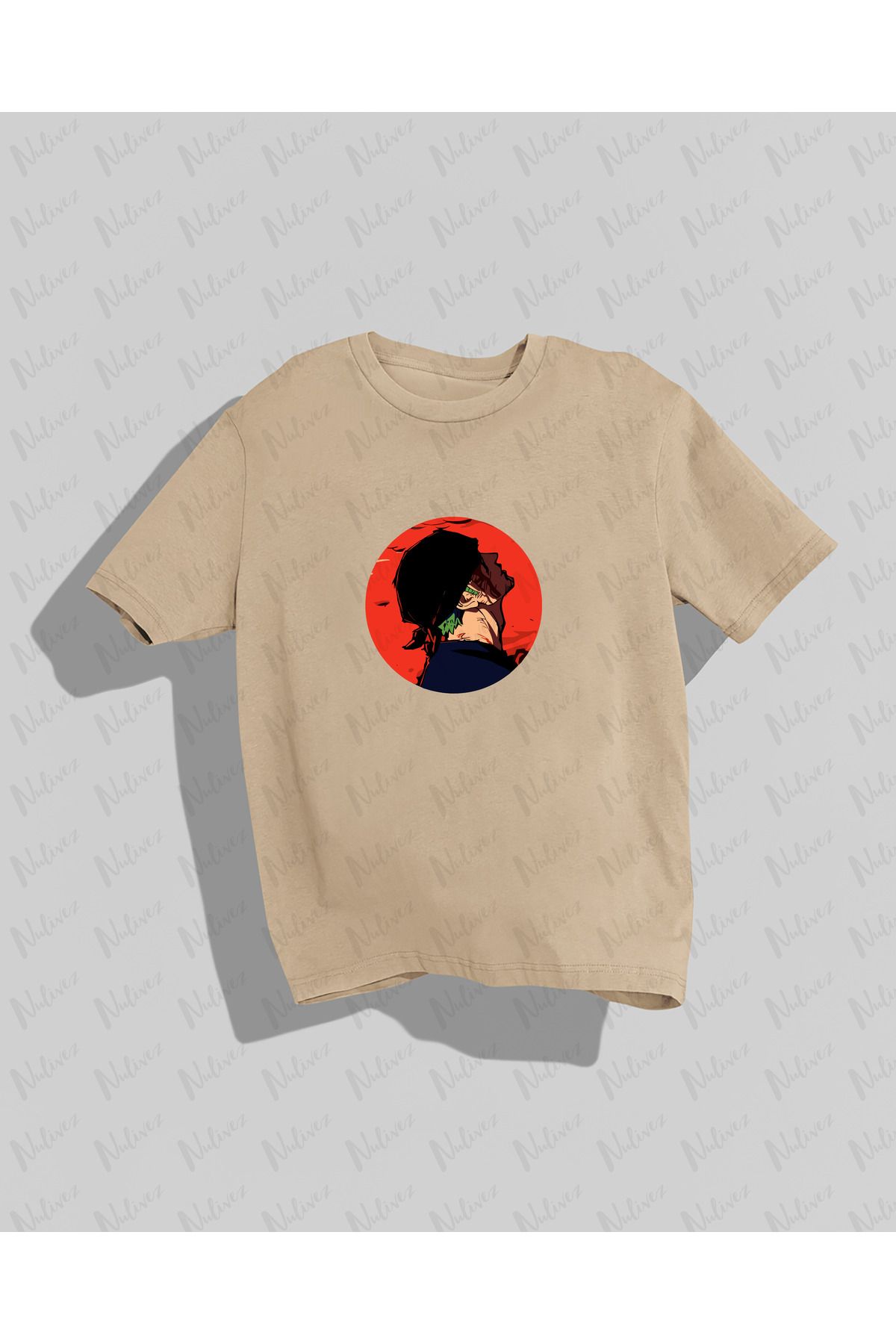Nulivez One Piece Zoro Tasarımı Baskılı Yüksek Kalite Kompakt Unisex Oversize T-Shirt