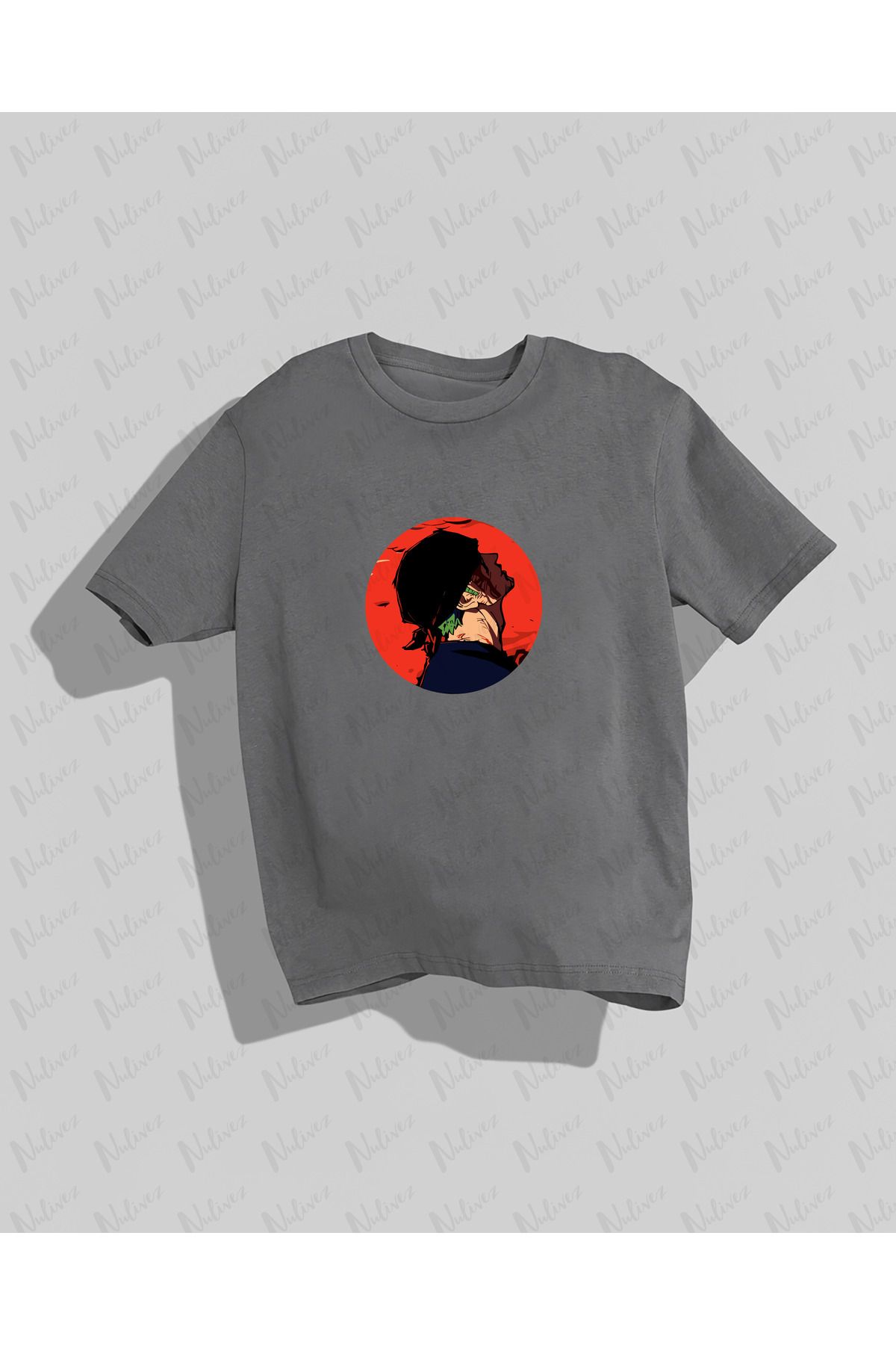 Nulivez One Piece Zoro Tasarımı Baskılı Yüksek Kalite Kompakt Unisex Oversize T-Shirt