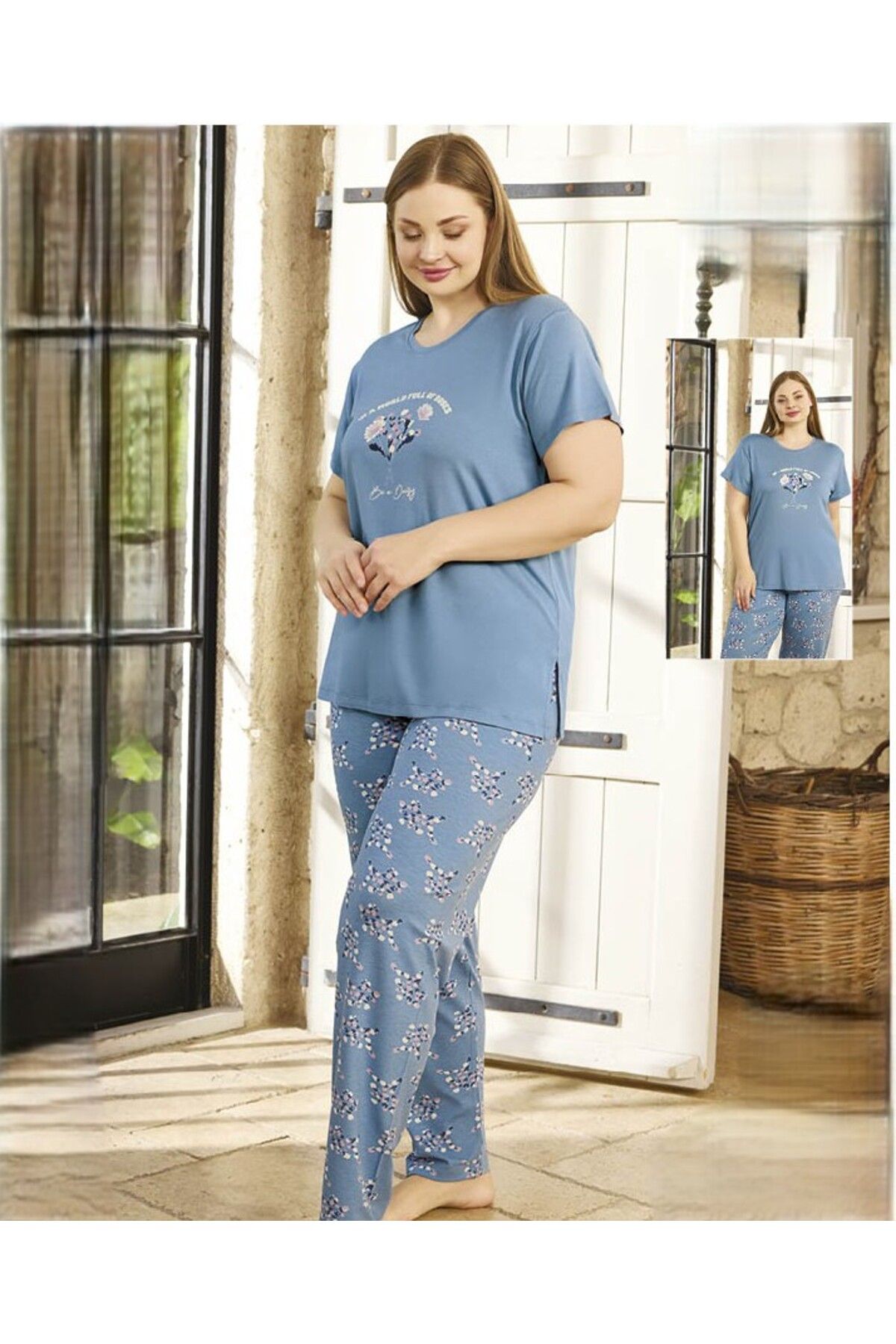 Aydoğan 250137 VİSKON BATTAL KISA KOLLU PIJAMA TAKIMI