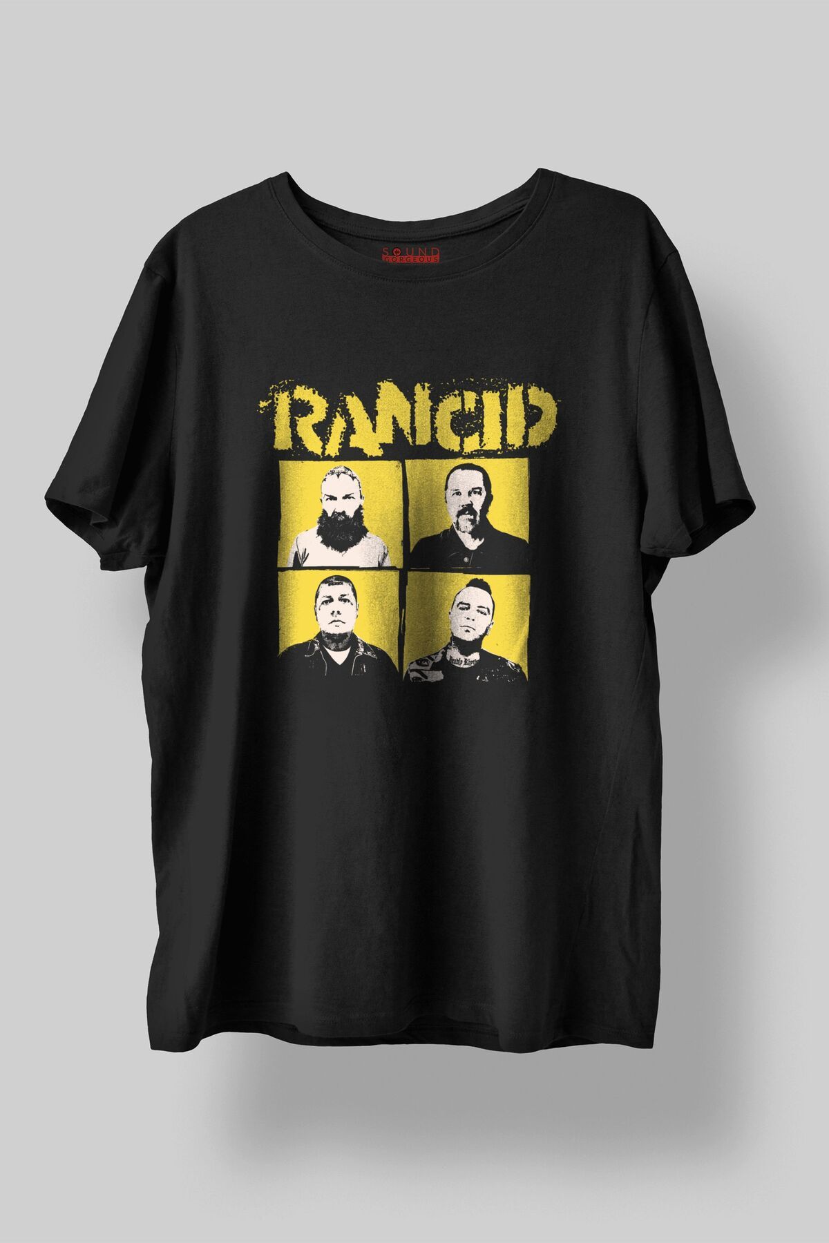 Sound Gorgeous Rancid Müzik Baskılı Regular Fit Unisex Siyah T-Shirt %100 Pamuk No:0316