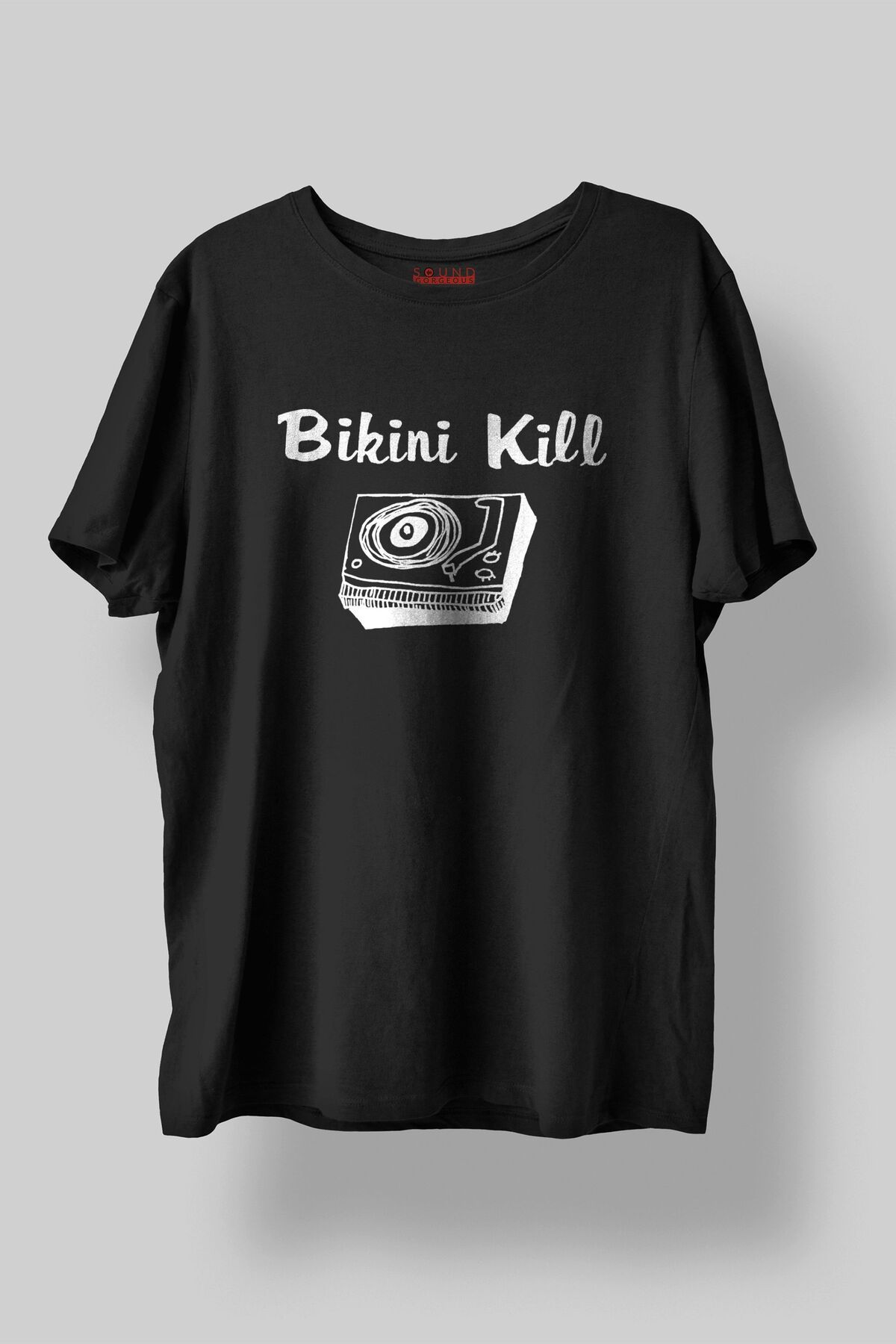 Sound Gorgeous Bikini K*ll Müzik Baskılı Regular Fit Unisex Siyah T-Shirt %100 Pamuk No:0049