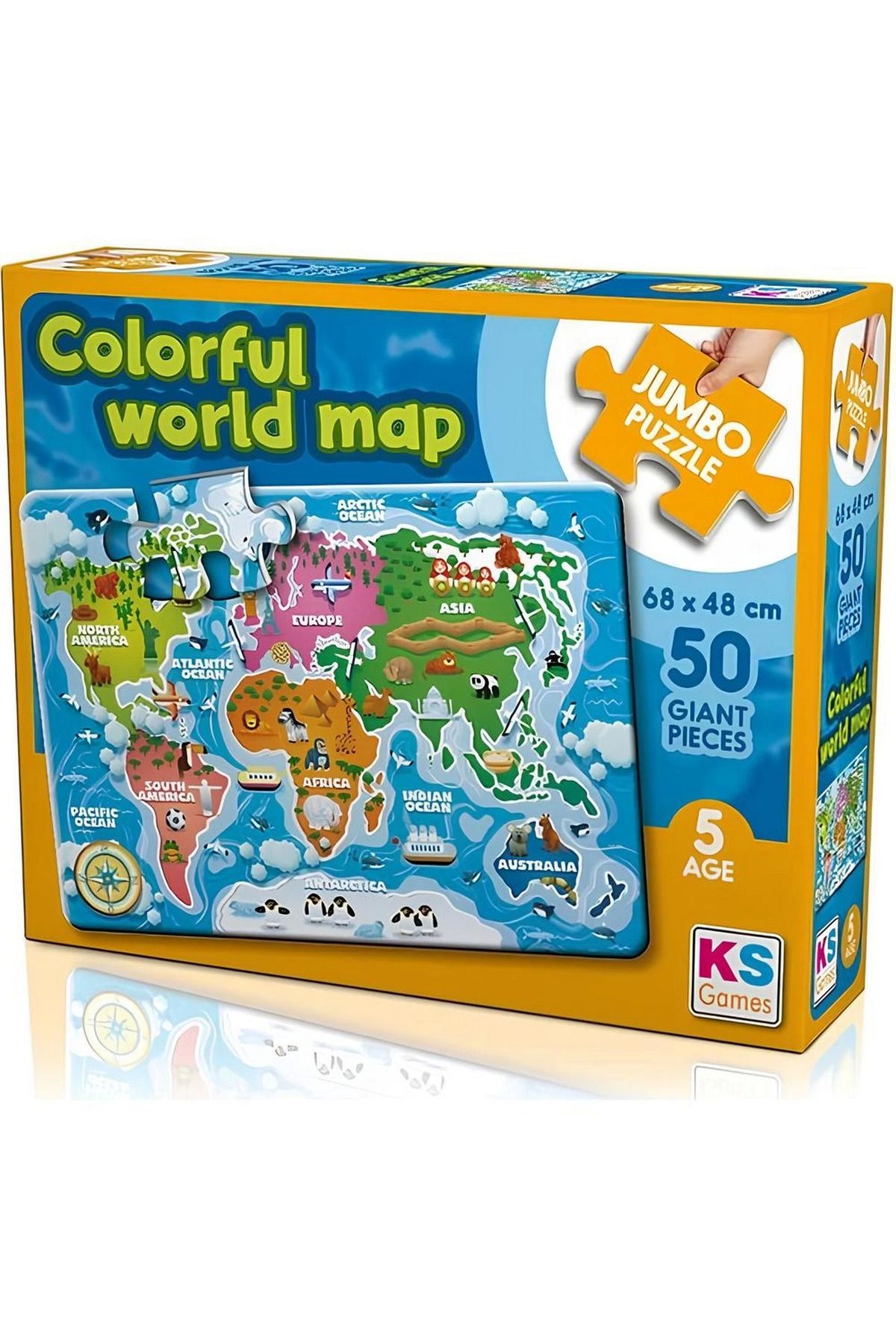 KS Oyuncak KS Games Colorful World Map 50 Parça Puzzle