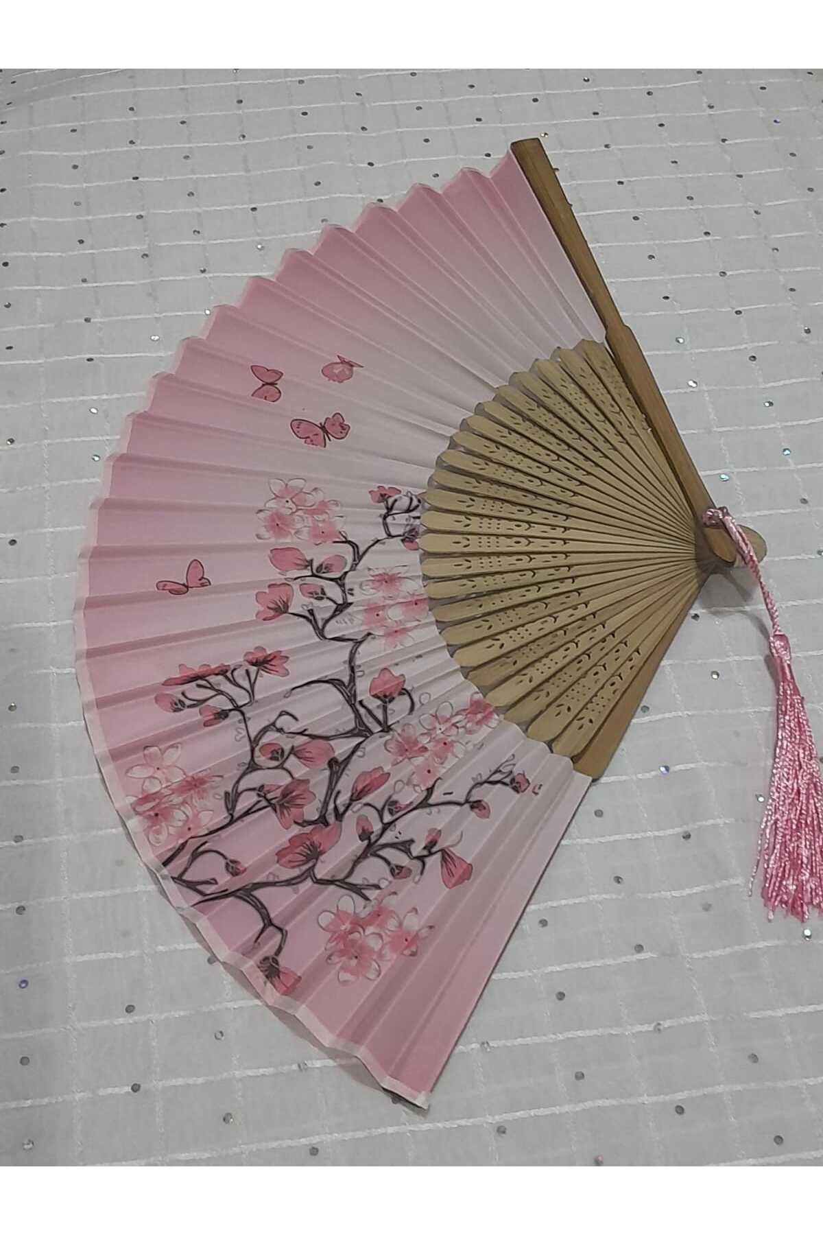 aysa stil Ahşap desenli yüksek kaliteli Japon bambu yelpazesi
