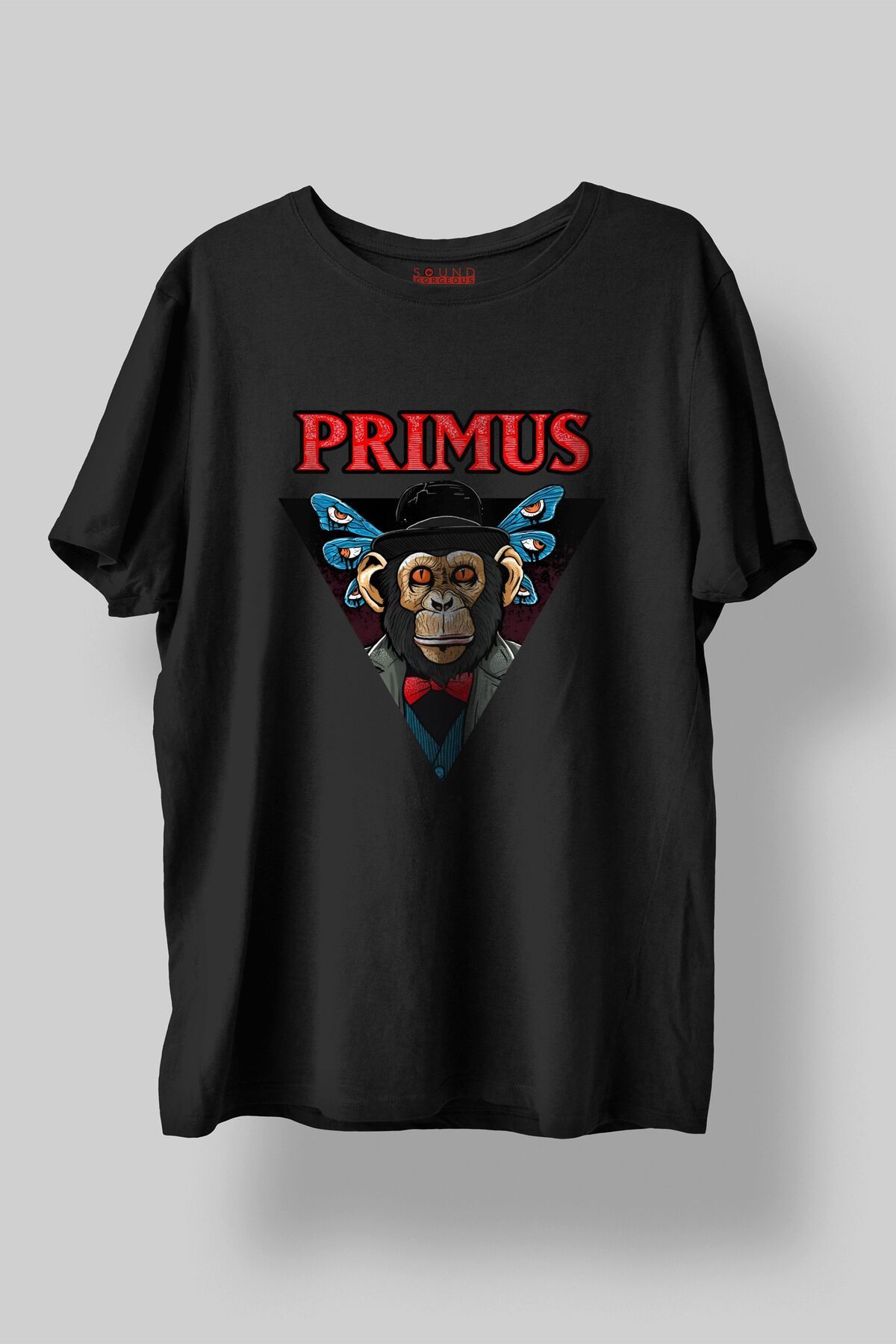 Sound Gorgeous Primus Müzik Baskılı Regular Fit Unisex Siyah T-Shirt %100 Pamuk No:0303