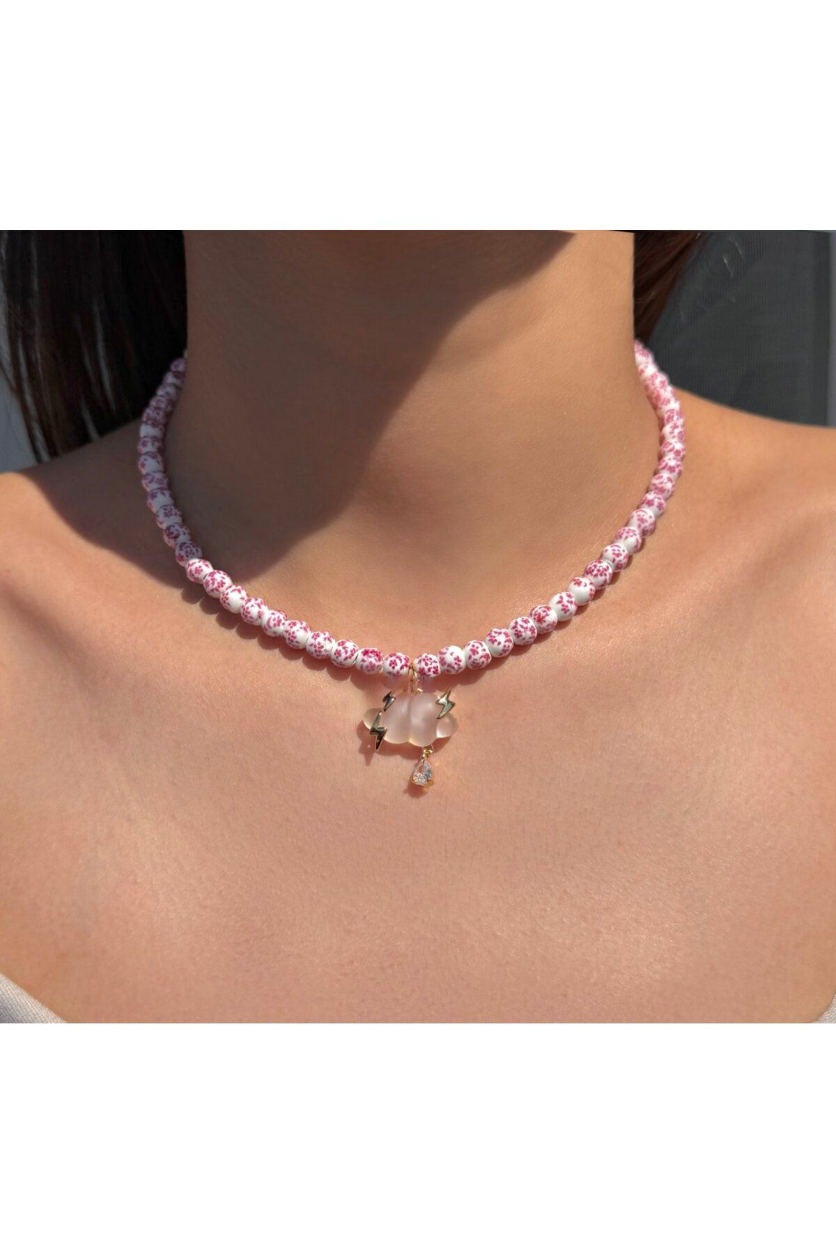 h&b design jewel Gold Bulut Detay Kolye