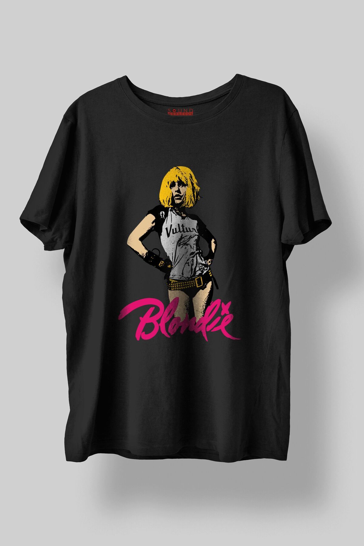Sound Gorgeous Blondie Müzik Baskılı Regular Fit Unisex Siyah T-Shirt %100 Pamuk No:0063