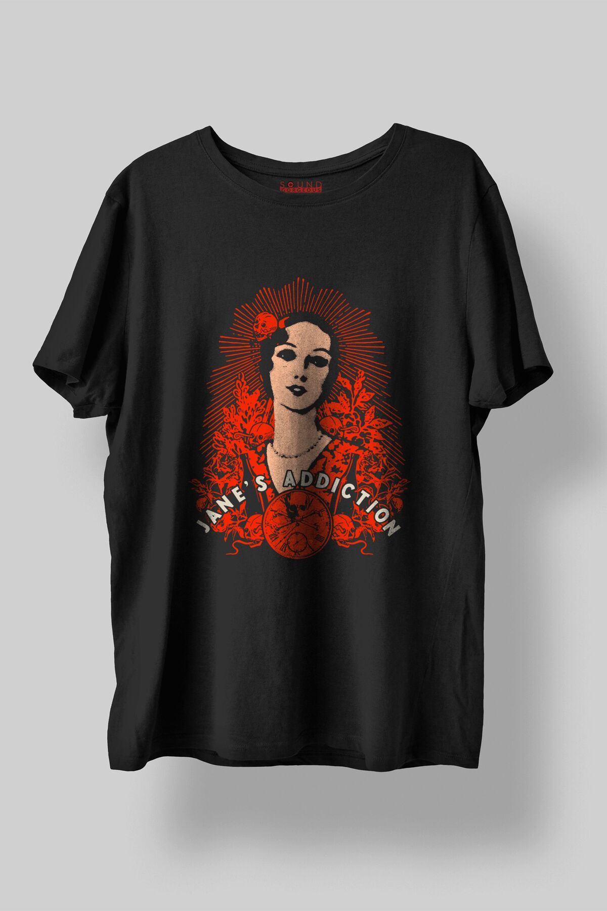 Sound Gorgeous Jane's Addiction Müzik Baskılı Regular Fit Unisex Siyah T-Shirt %100 Pamuk No:0163