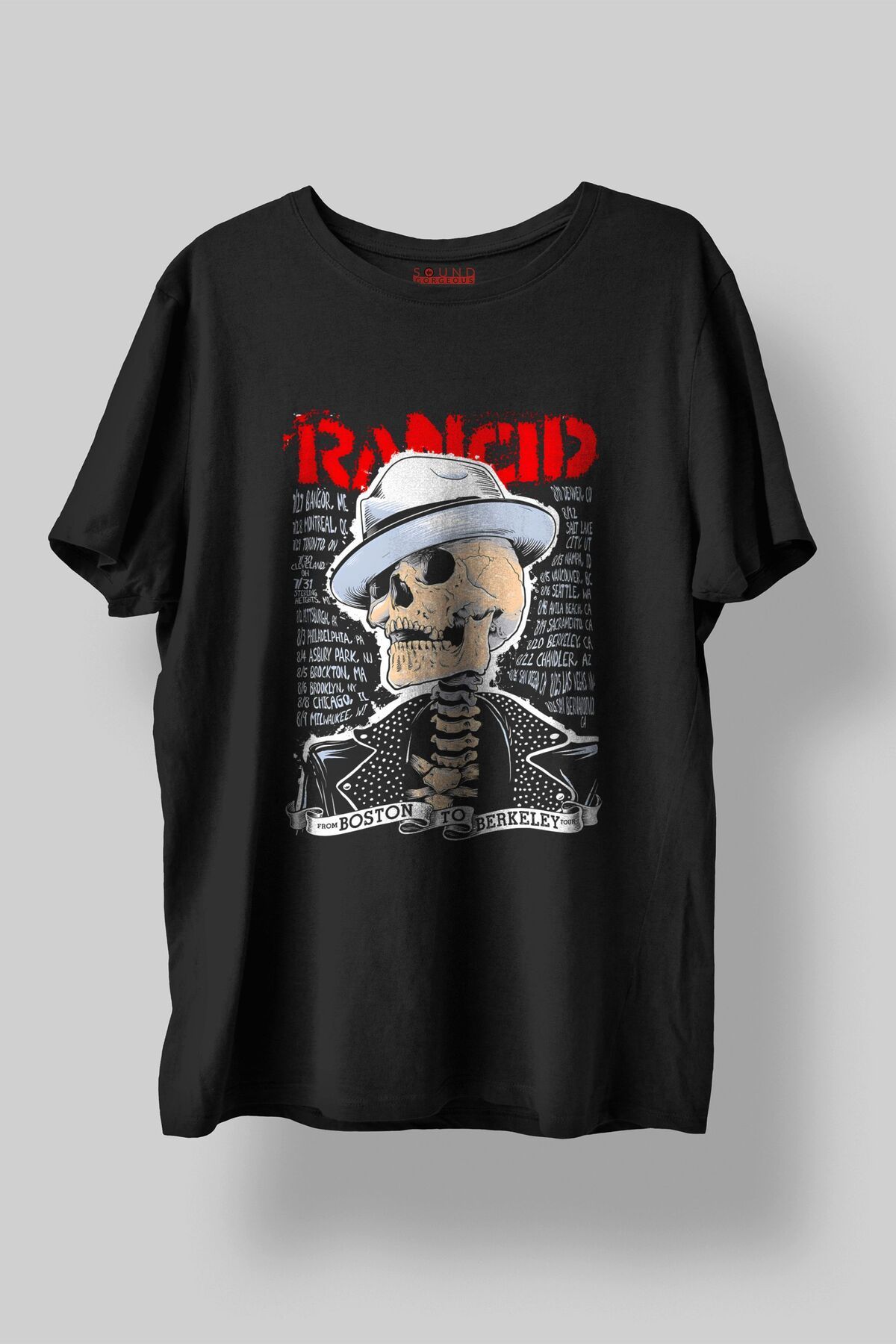 Sound Gorgeous Rancid Müzik Baskılı Regular Fit Unisex Siyah T-Shirt %100 Pamuk No:0311