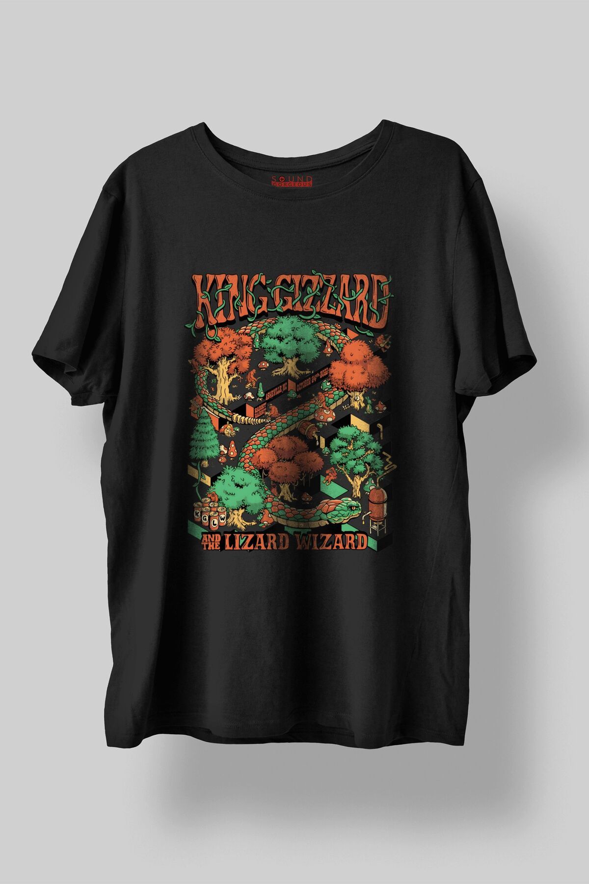 Sound Gorgeous King Gizzard Lizzard Wizard Müzik Baskılı Regular Fit Unisex Siyah T-Shirt %100 Pamuk No:0212