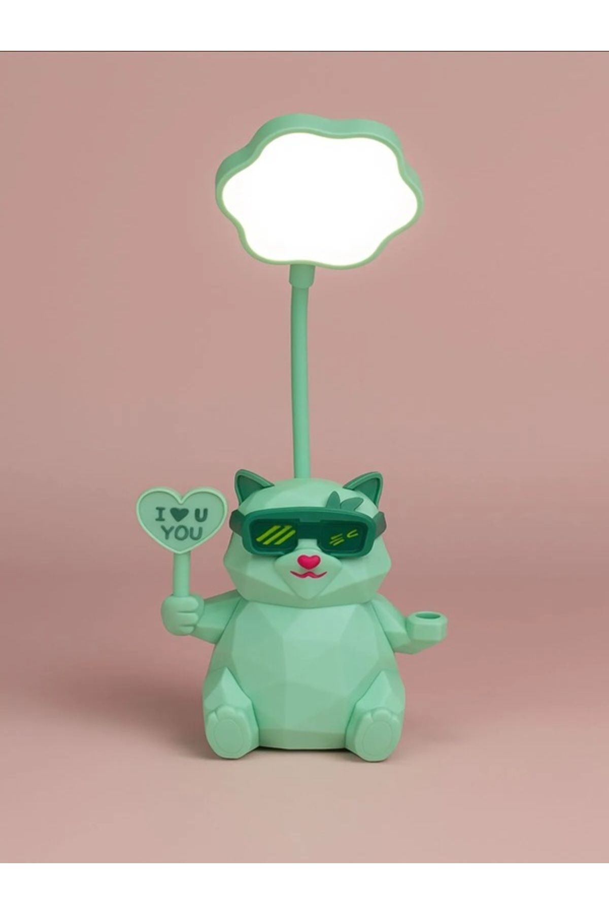 PARLAK EVREN Sevimli Karakterli Masa Lambası – USB Şarjlı, 3 Kademeli Işık, Müzik Temalı Tasarım