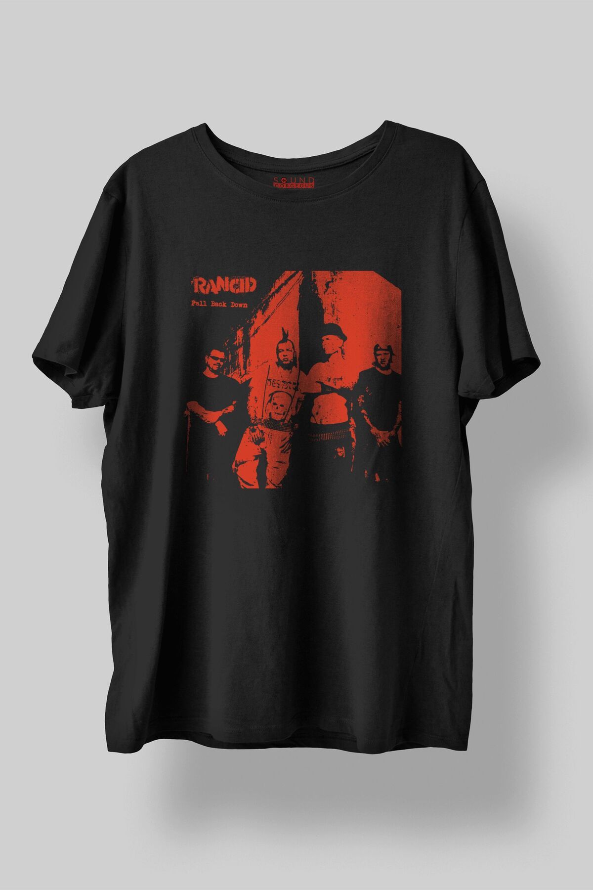 Sound Gorgeous Rancid Müzik Baskılı Regular Fit Unisex Siyah T-Shirt %100 Pamuk No:0308