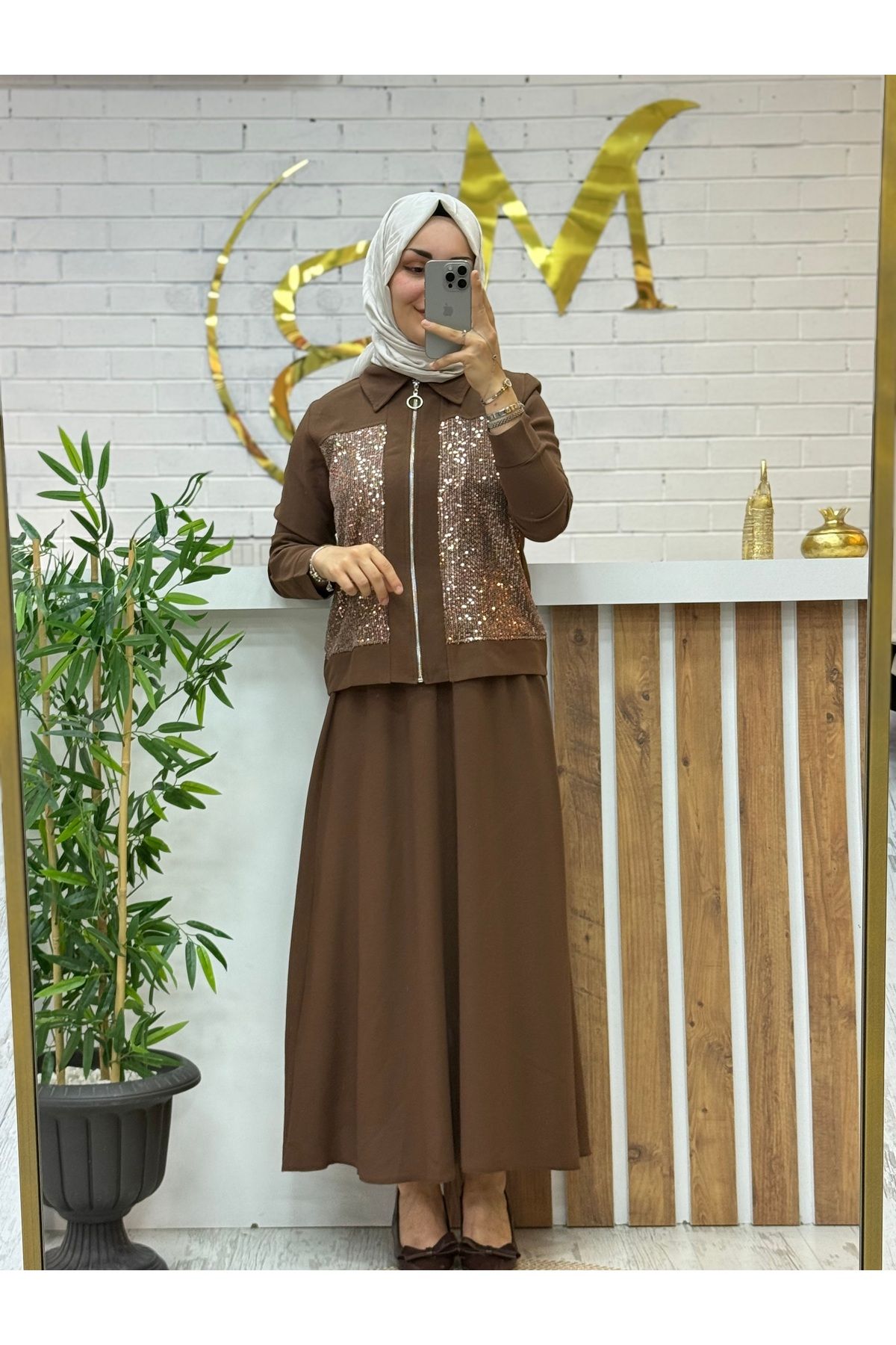 Meryemce Butik PUL PAYET İŞLİ ETEKLİ TAKIM