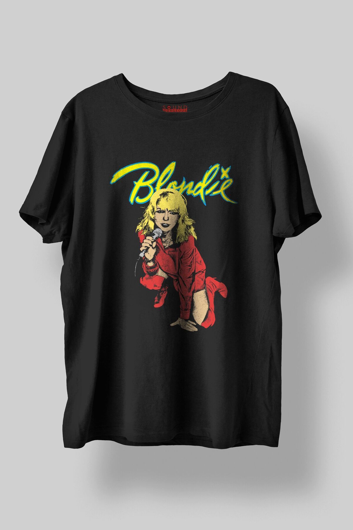 Sound Gorgeous Blondie Müzik Baskılı Regular Fit Unisex Siyah T-Shirt %100 Pamuk No:0052