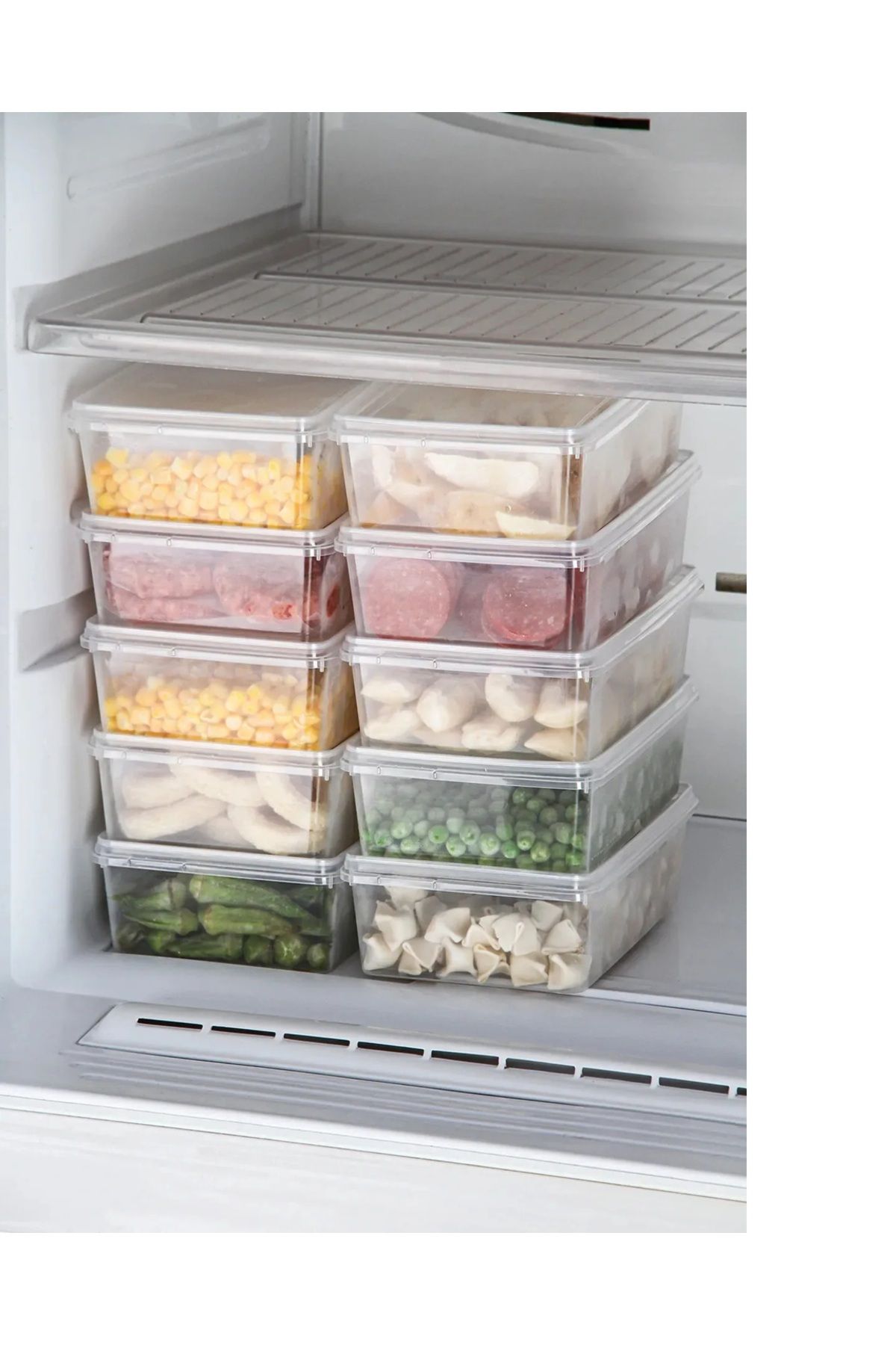 UCR HOME-Self-Covered Icebox Storage Container Deep Freezer Organizer Set 10 Pieces 2 Liters 5