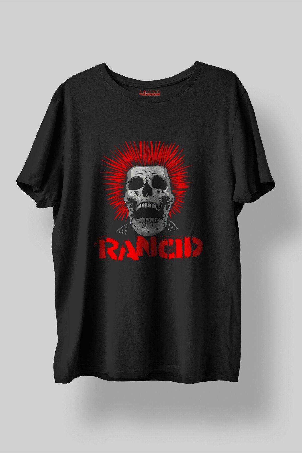 Sound Gorgeous Rancid Müzik Baskılı Regular Fit Unisex Siyah T-Shirt %100 Pamuk No:0321