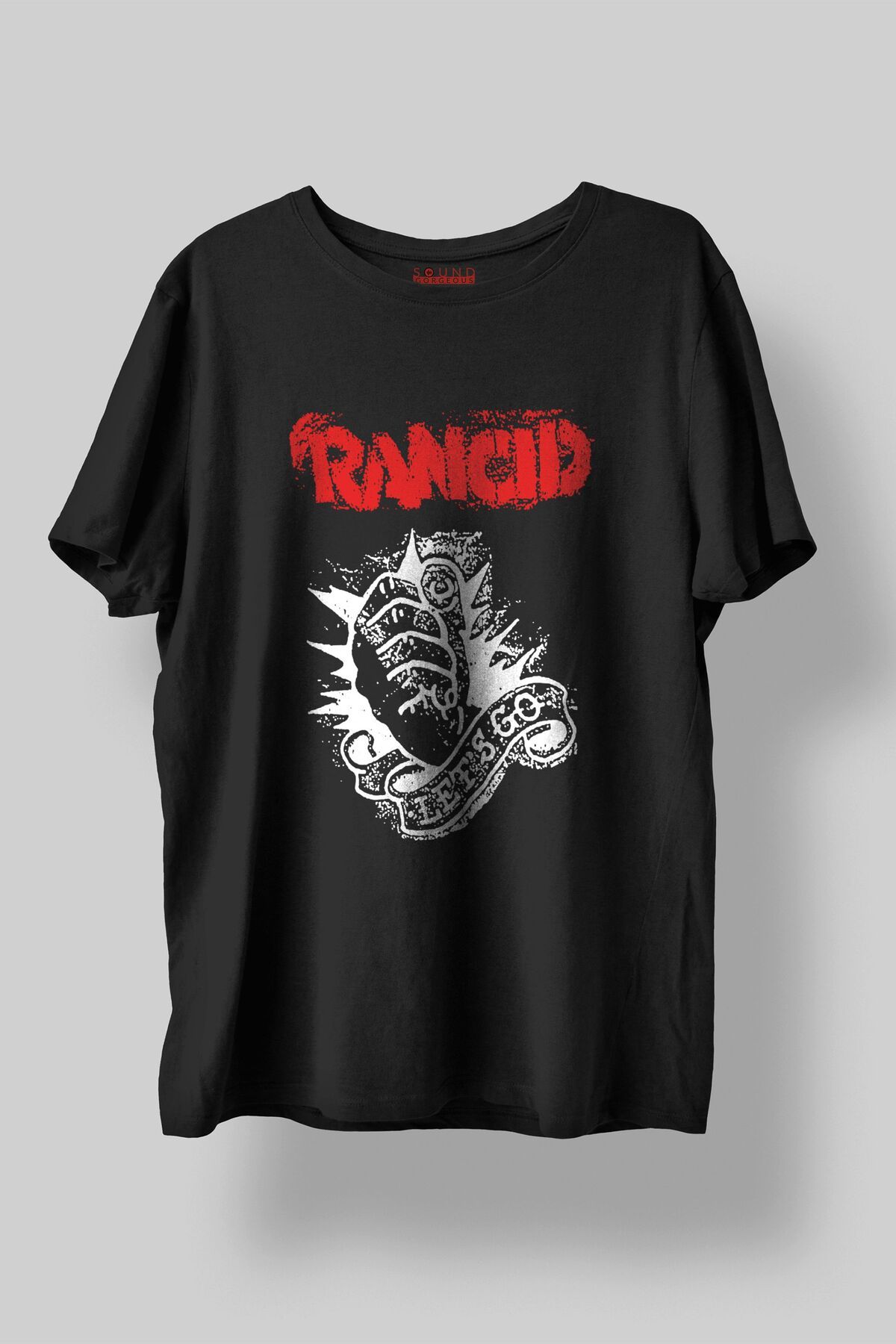 Sound Gorgeous Rancid Müzik Baskılı Regular Fit Unisex Siyah T-Shirt %100 Pamuk No:0315