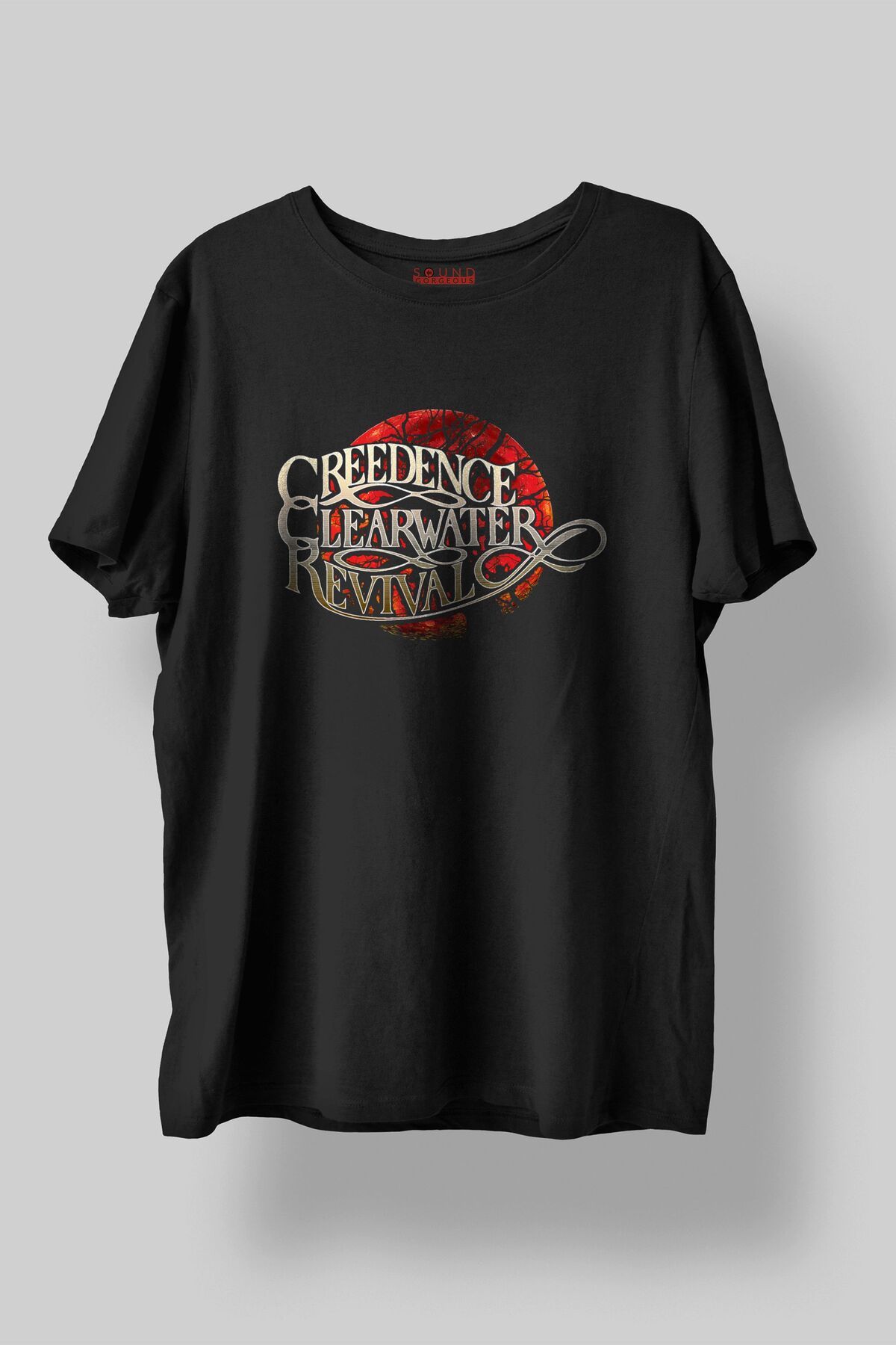 Sound Gorgeous Creedence Clearwater Müzik Baskılı Regular Fit Unisex Siyah T-Shirt %100 Pamuk No:0120