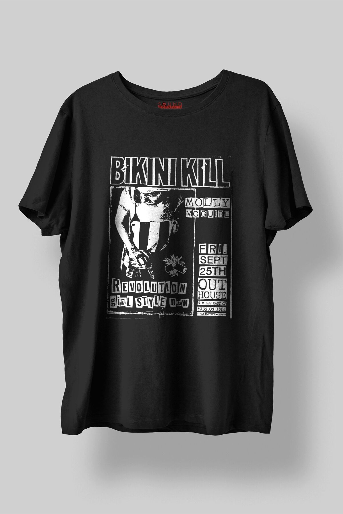 Sound Gorgeous Bikini K*ll Müzik Baskılı Regular Fit Unisex Siyah T-Shirt %100 Pamuk No:0042