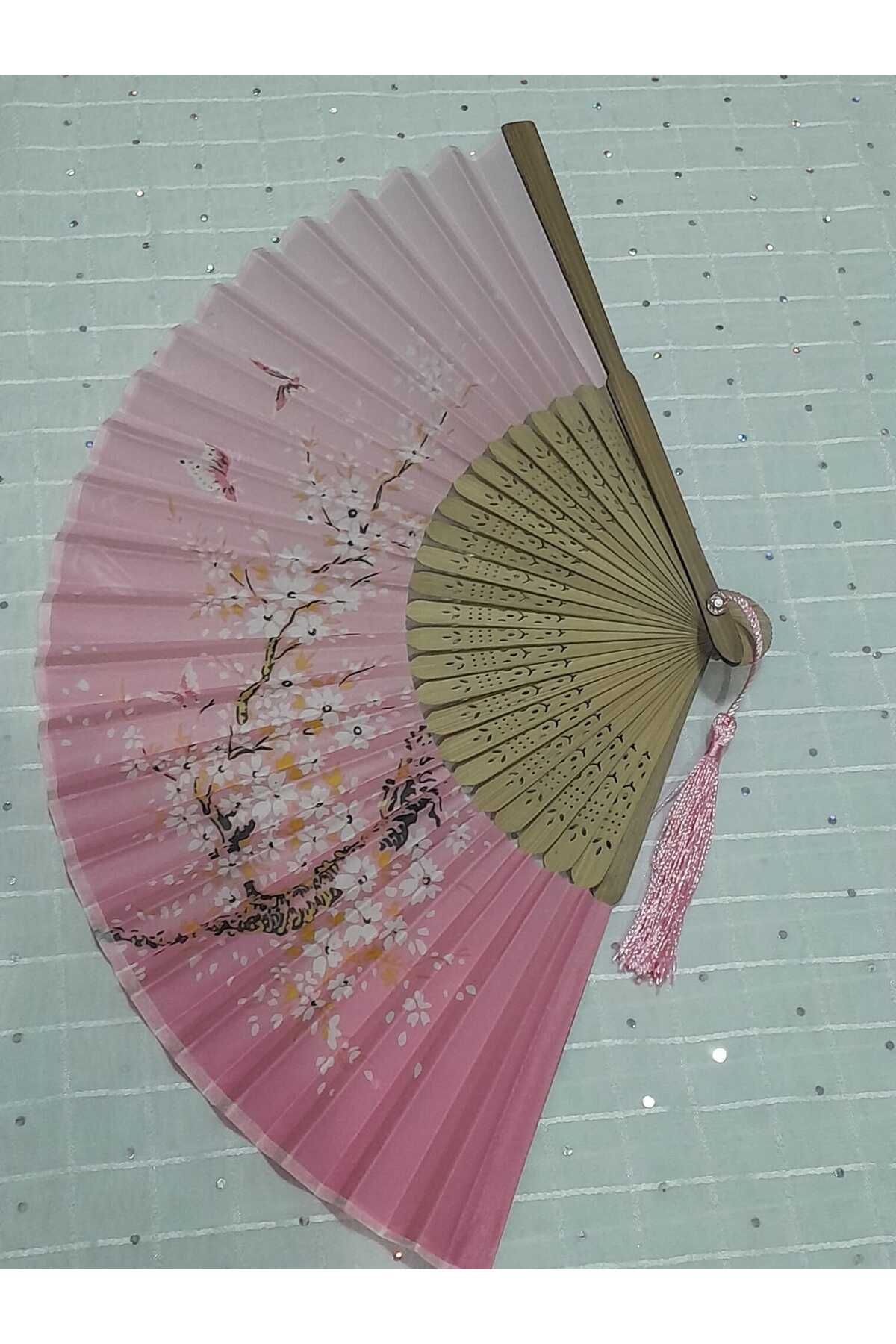 aysa stil Ahşap desenli yüksek kaliteli Japon bambu yelpazesi