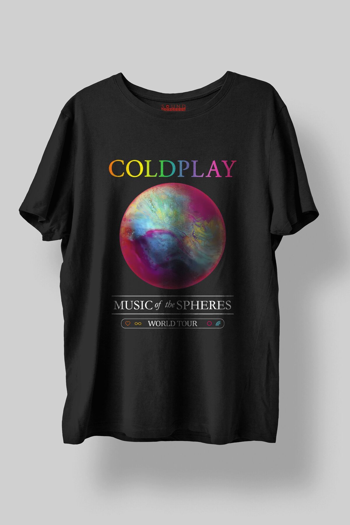 Sound Gorgeous Coldplay Müzik Baskılı Regular Fit Unisex Siyah T-Shirt %100 Pamuk No:0104