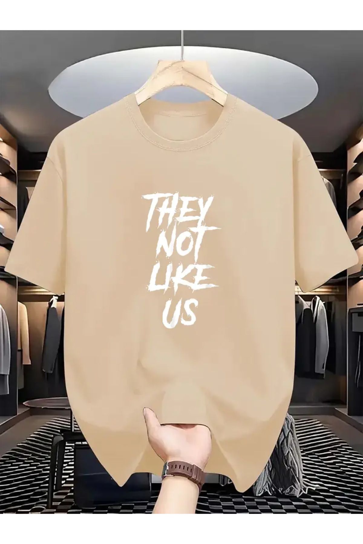 MANCY Unisex They Not Like Us Baskılı Oversize T-shirt