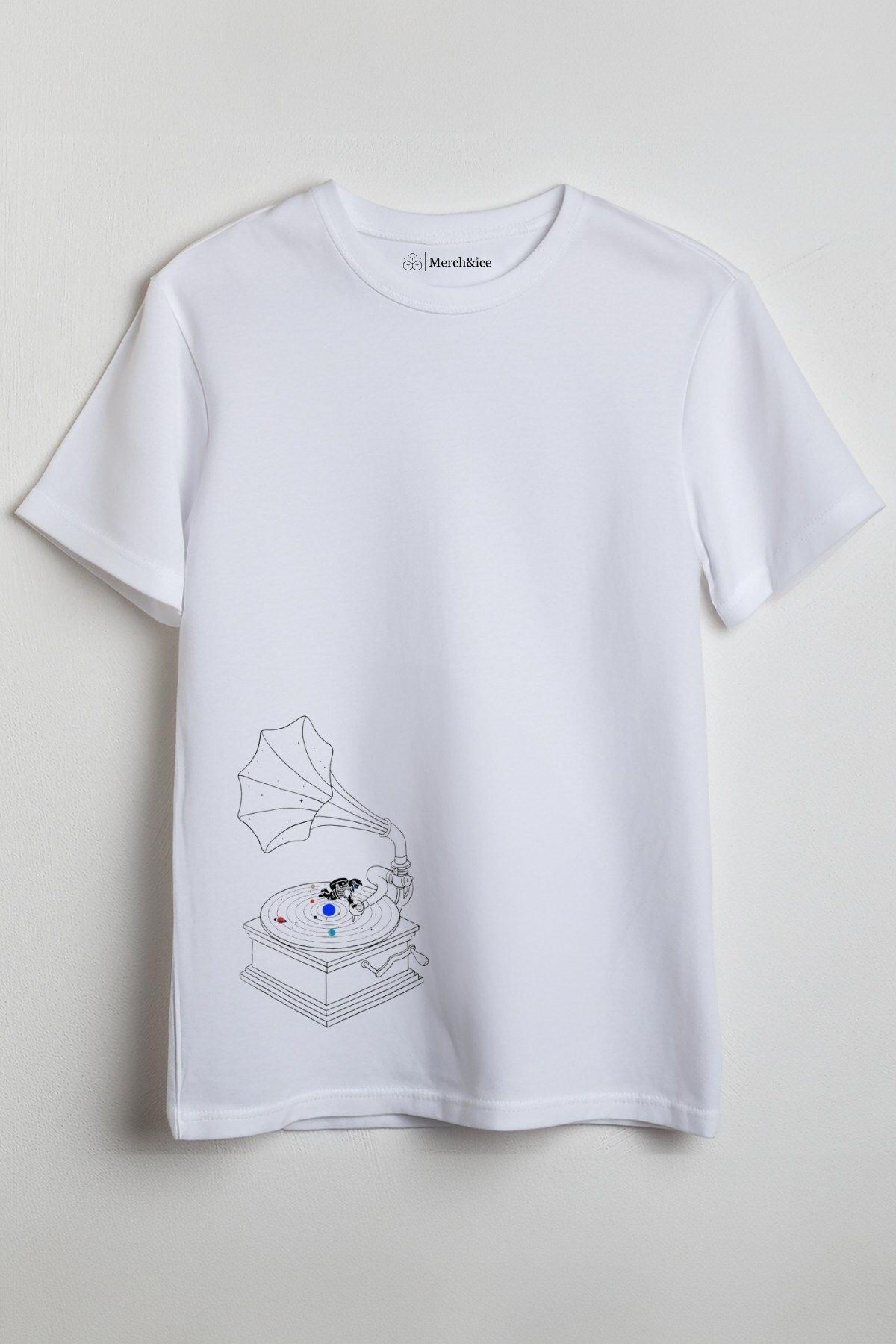 Merch&ice Uzay Megafon Baskılı Unisex T-Shirt