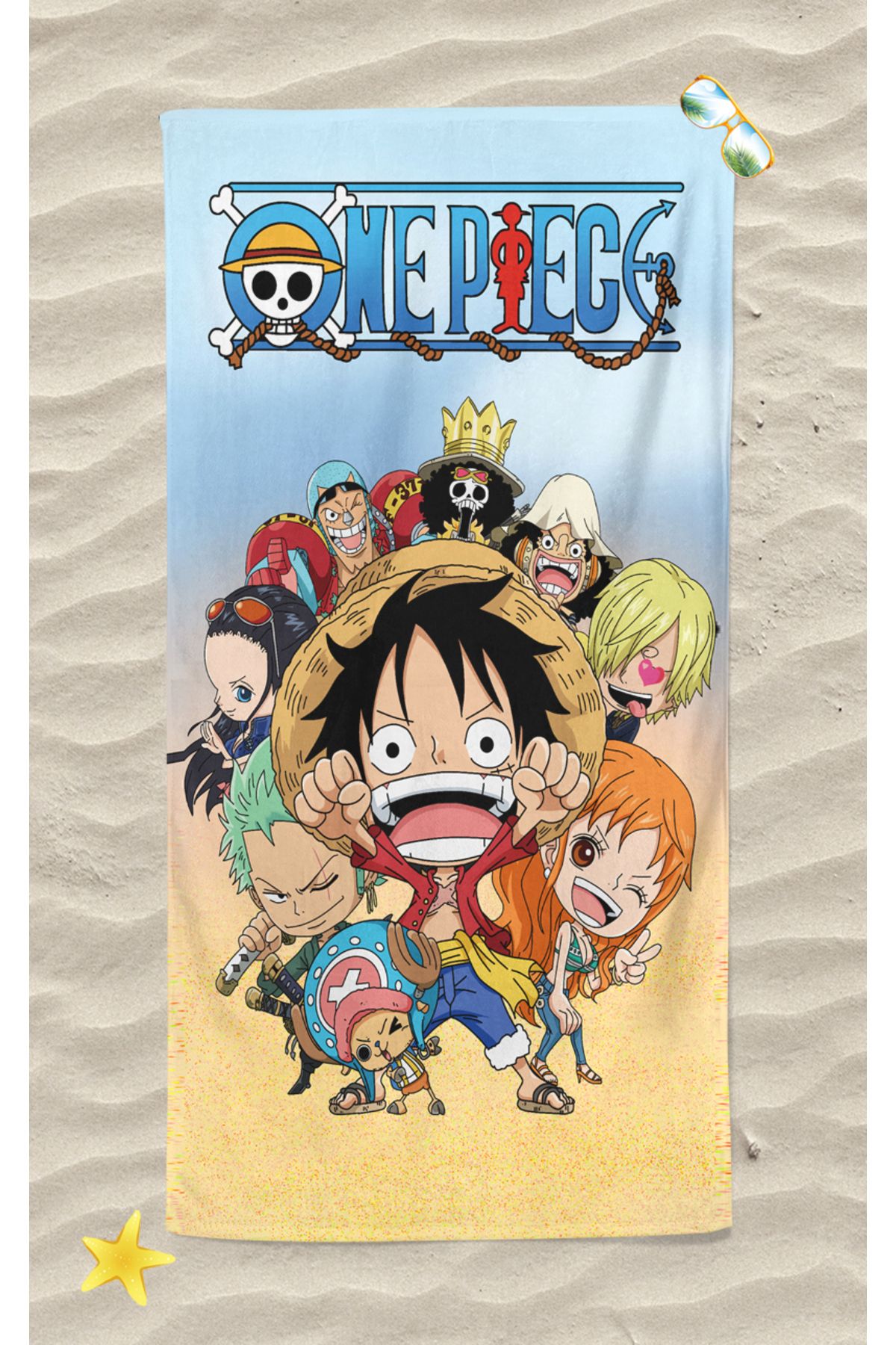Erays Home One Piece Desenli Dijital Baskılı Plaj Havlusu Unisex Plaj Havlusu Deniz Havlusu
