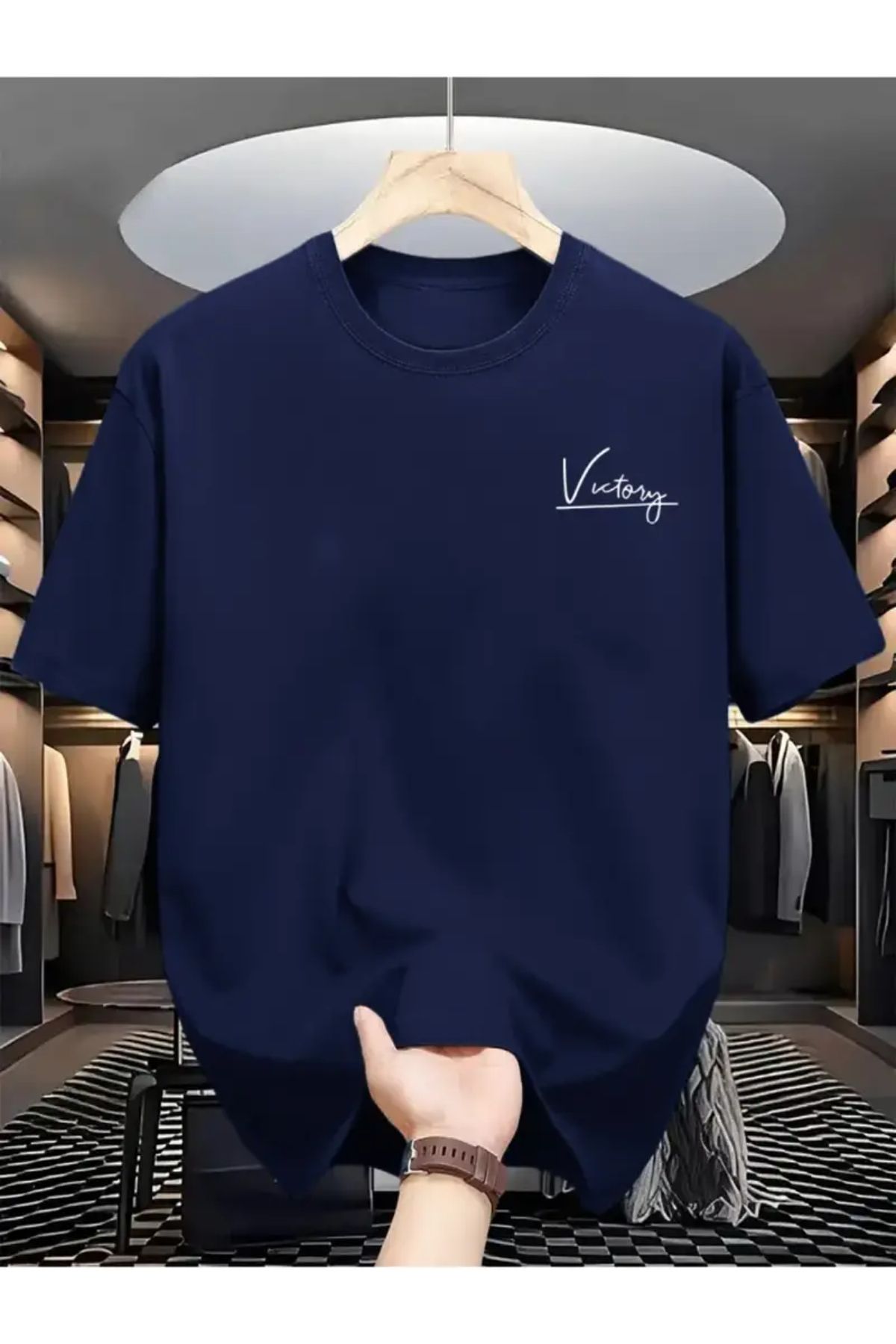 MANCY Unisex Victory Baskılı Oversize T-shirt