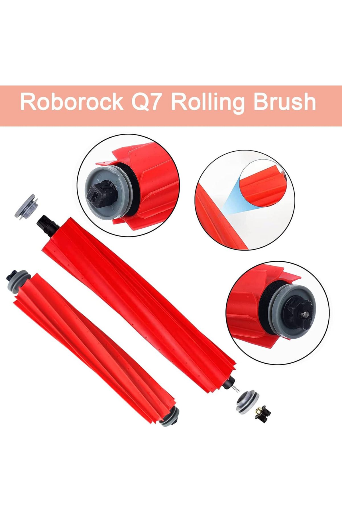 Roborock-Q7,Q7 Max Plus Compatible Hepa Filter, Brush Spare Part Refill Set - 5 Pieces 7