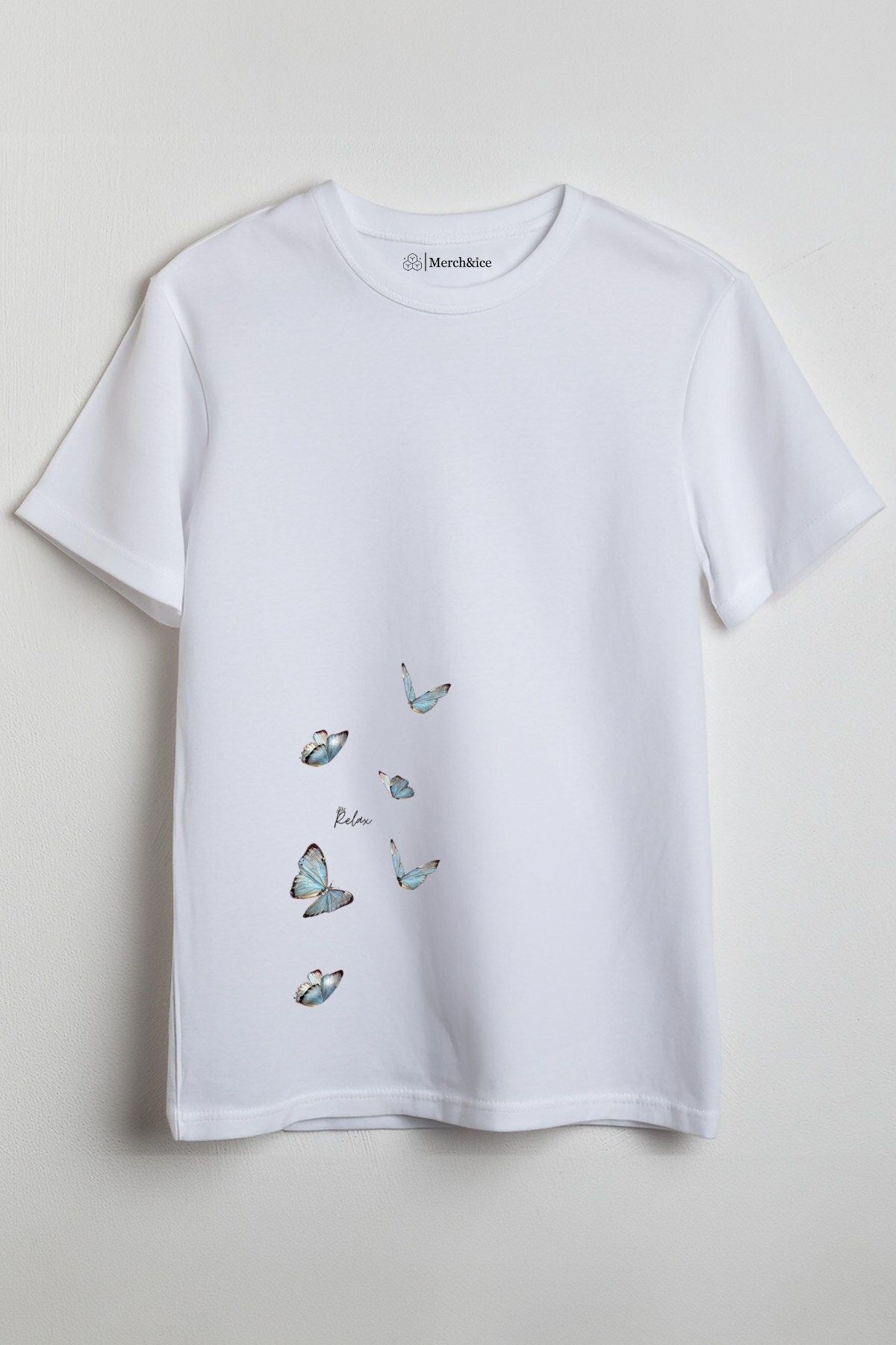 Merch&ice Relax Kelebekler Baskılı Unisex T-Shirt