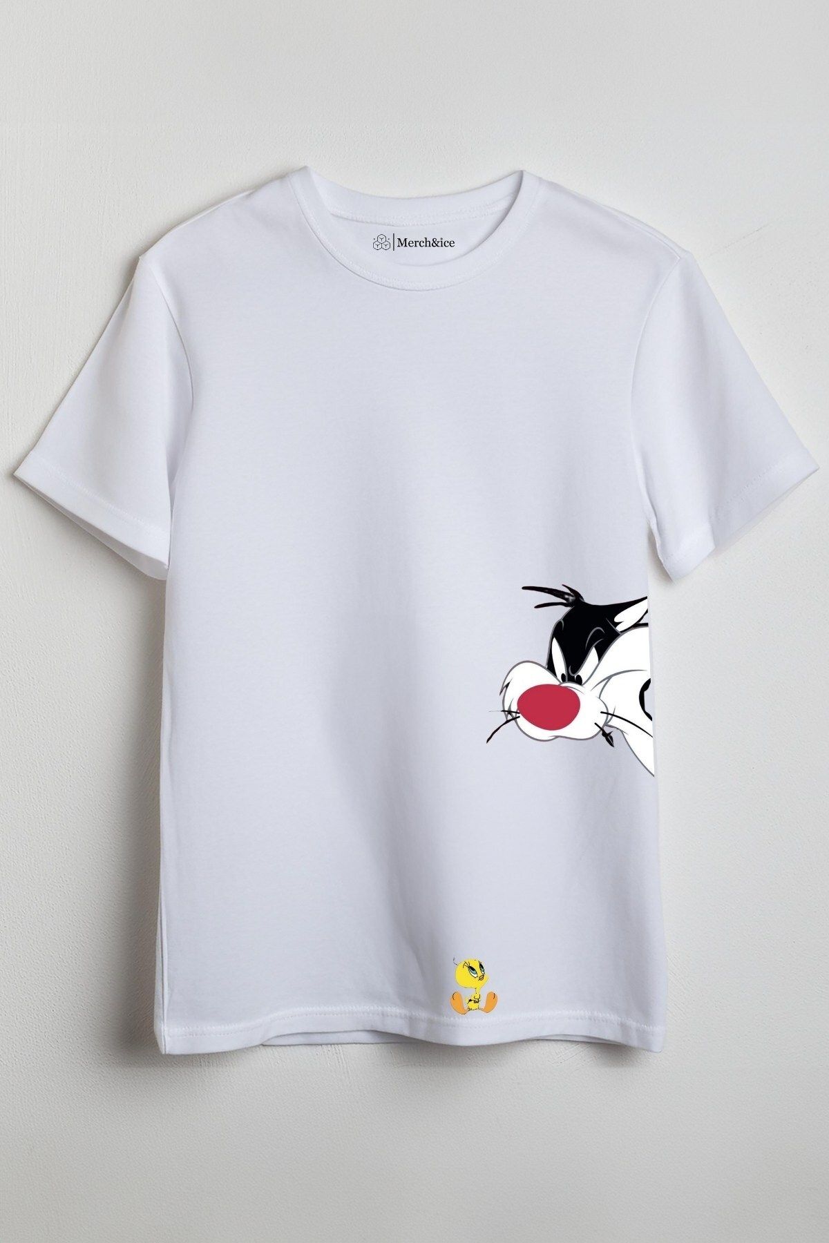 Merch&ice Tweety Sylvester Birlikte Baskılı Unisex T-Shirt