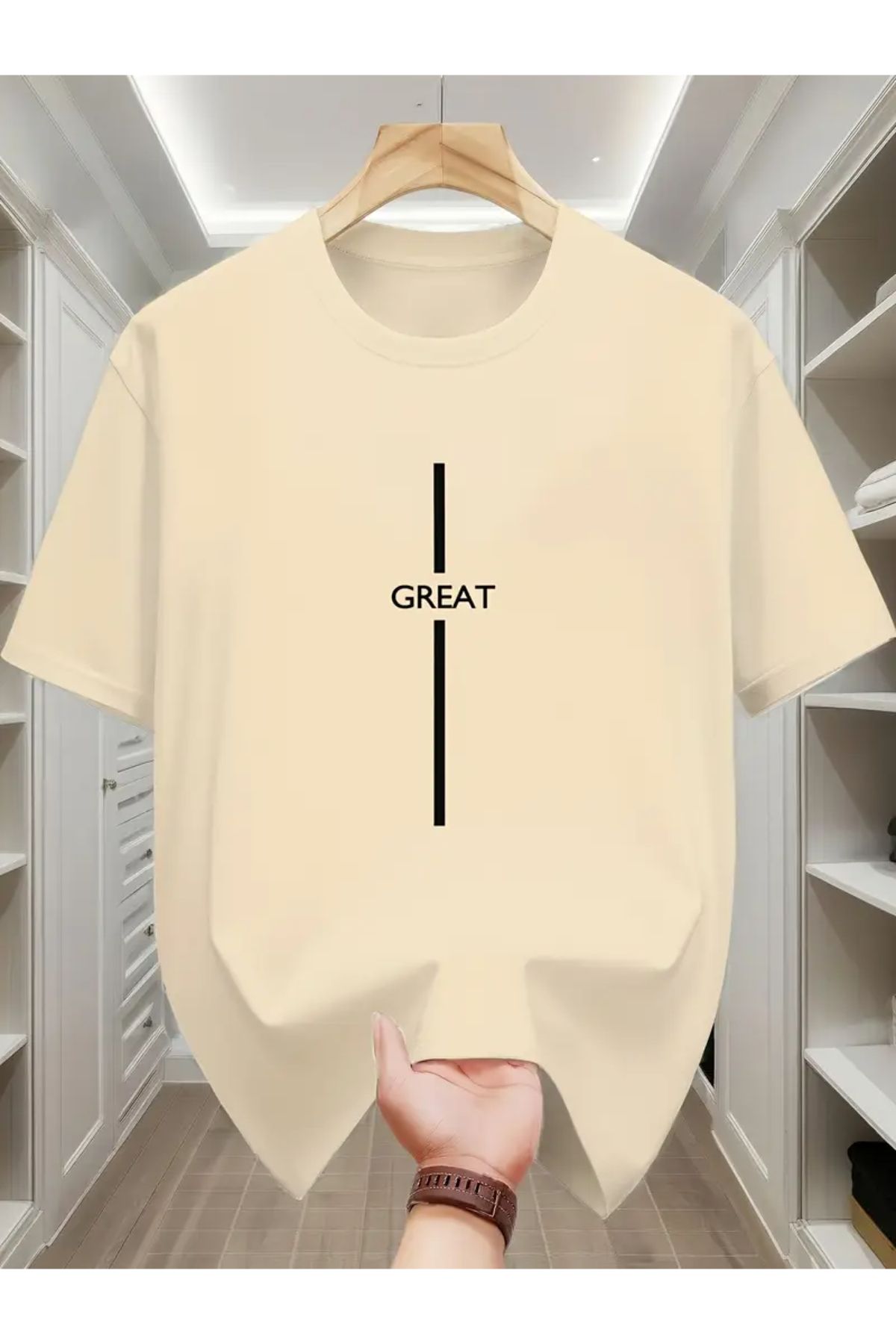 MANCY Unisex Great Baskılı Oversize T-shirt