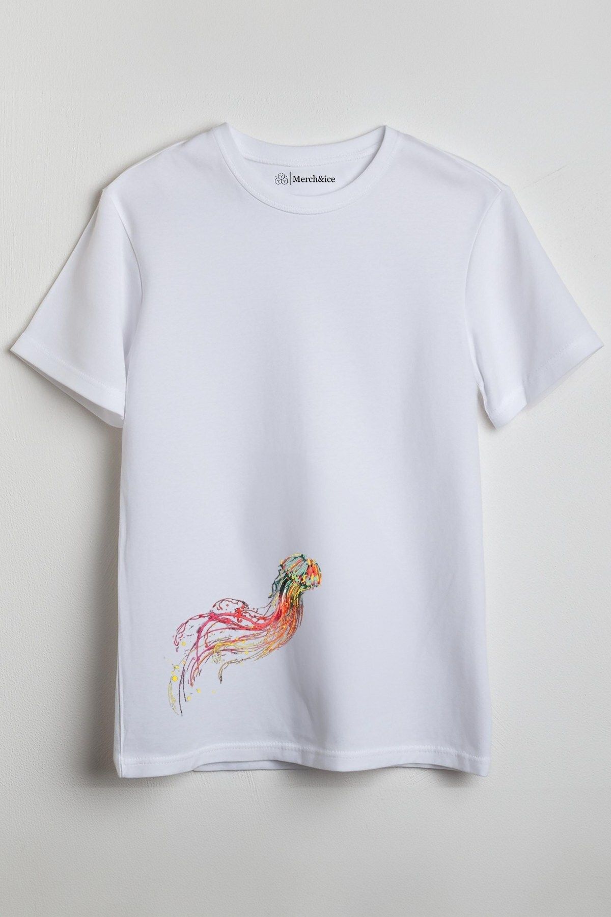 Merch&ice Renkli Denizanası Baskılı Unisex T-Shirt