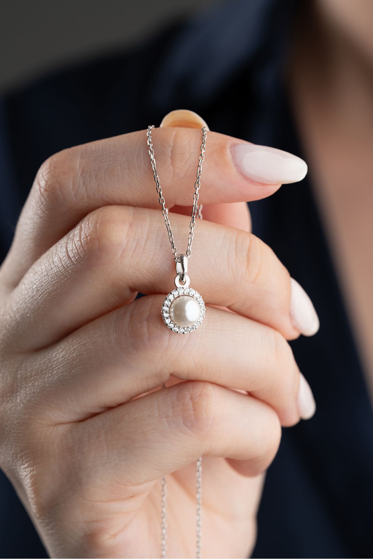 Silvano Jewelry 925 Ayar Gümüş İnci Model Kolye