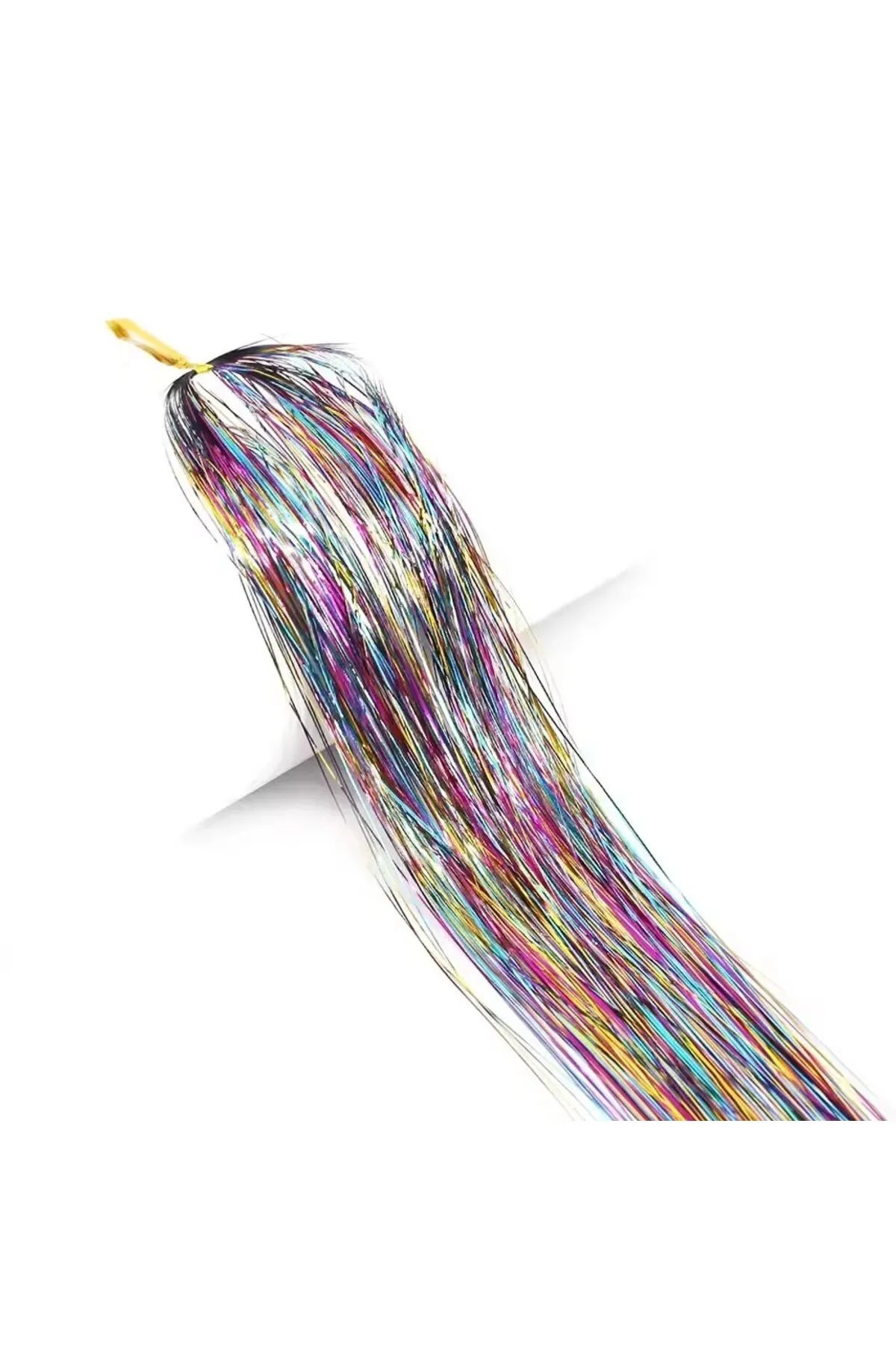Herşey Nota Hair Tinsel Saç Simi 200 Tel 120 cm Simli Saç Kaynak Örmeli Saç Aksesuarı
