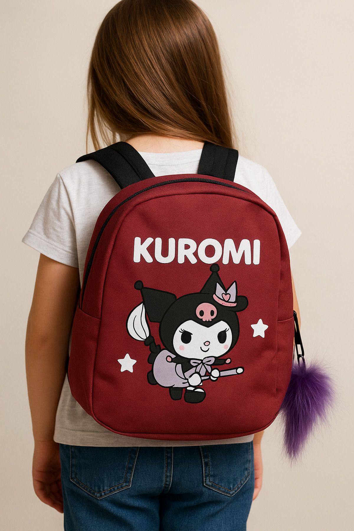 کوله پشتی دخترانه و پسرانه بچگانه مهد کودک KUROMI ANIME RED MINI CHILDRY Mesisa