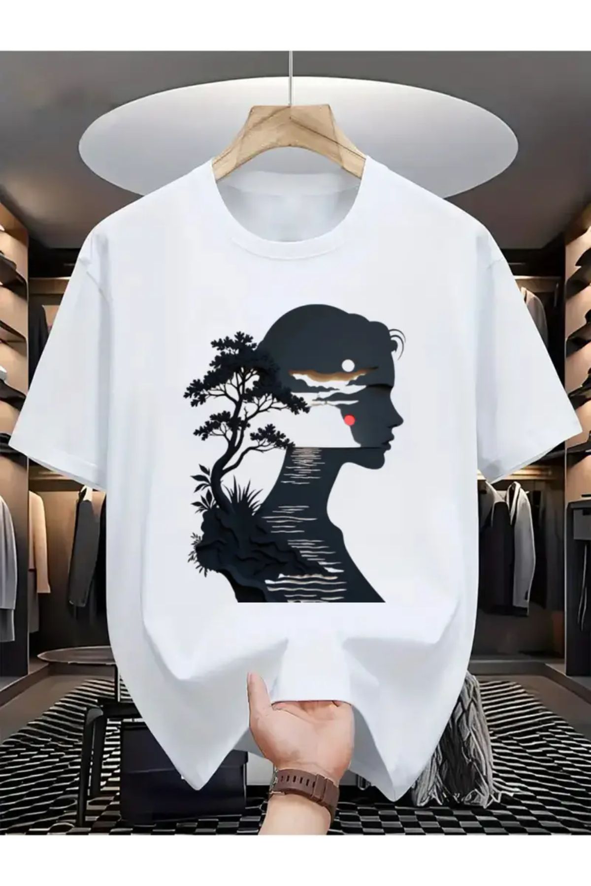 MANCY Unisex Tasarım Baskılı Oversize T-shirt