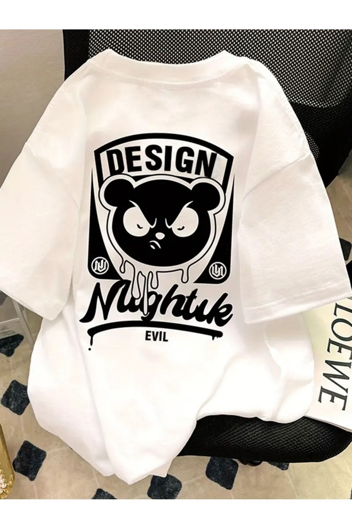 MANCY Unisex Design Baskılı Oversize %100 Pamuk T-shirt