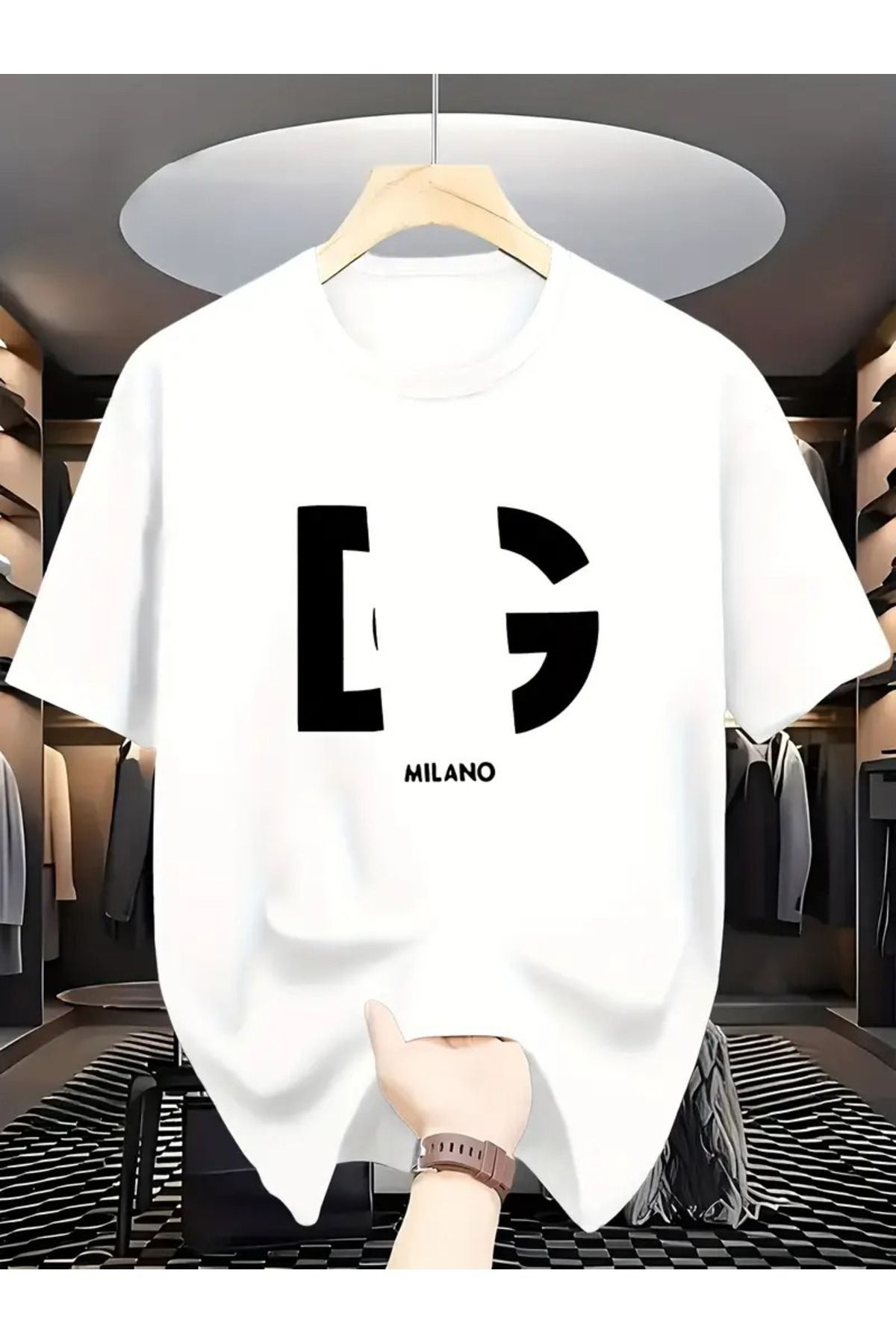 MANCY Unisex Milano Baskılı Oversize %100 Pamuk T-shirt