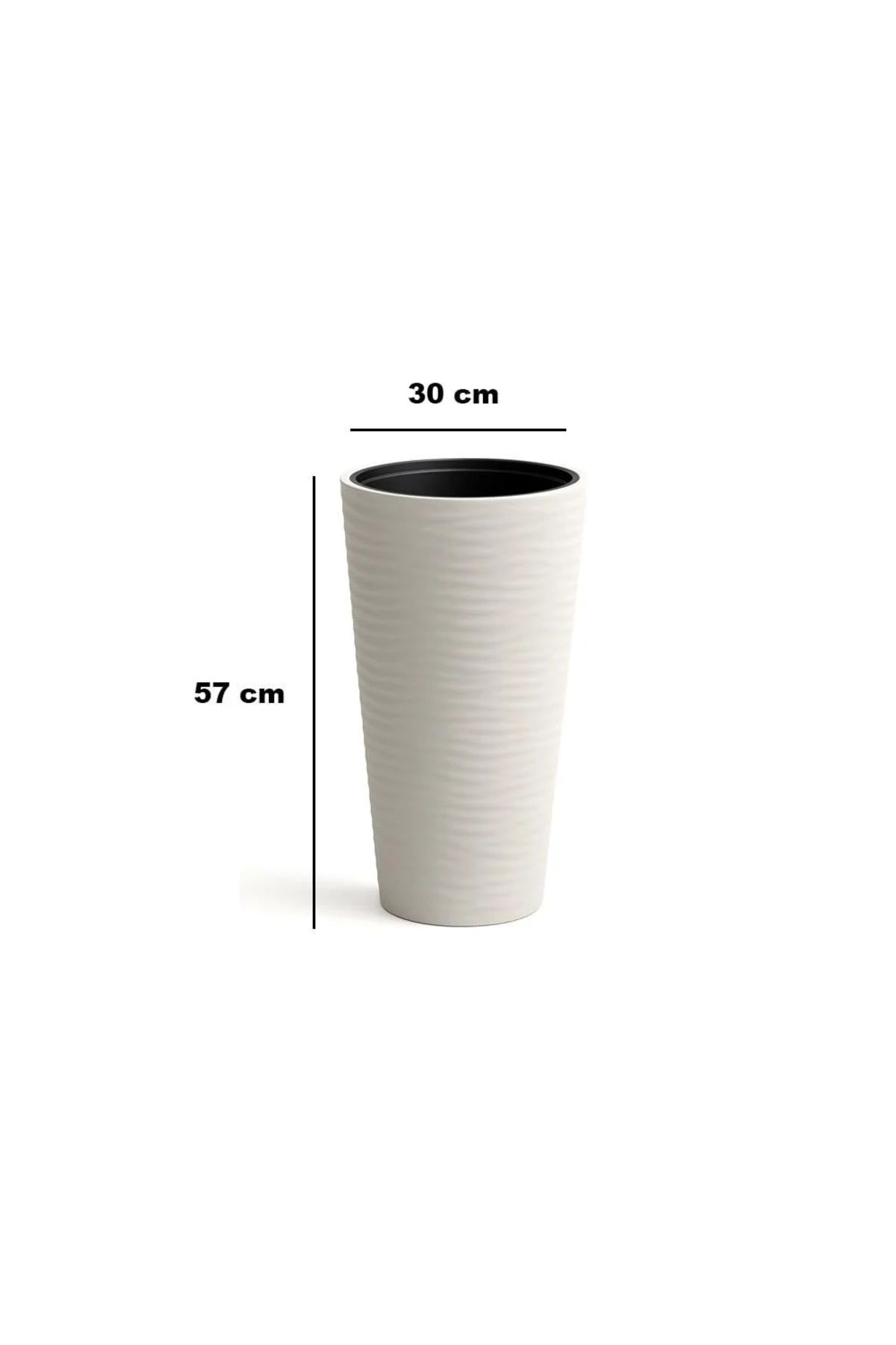 DDTREND 57 CM Dekoratif Plastik Vazo , Bahçe Balkon Salon Saksısı Hazne Dahil , Ağız Çap: 30 cm