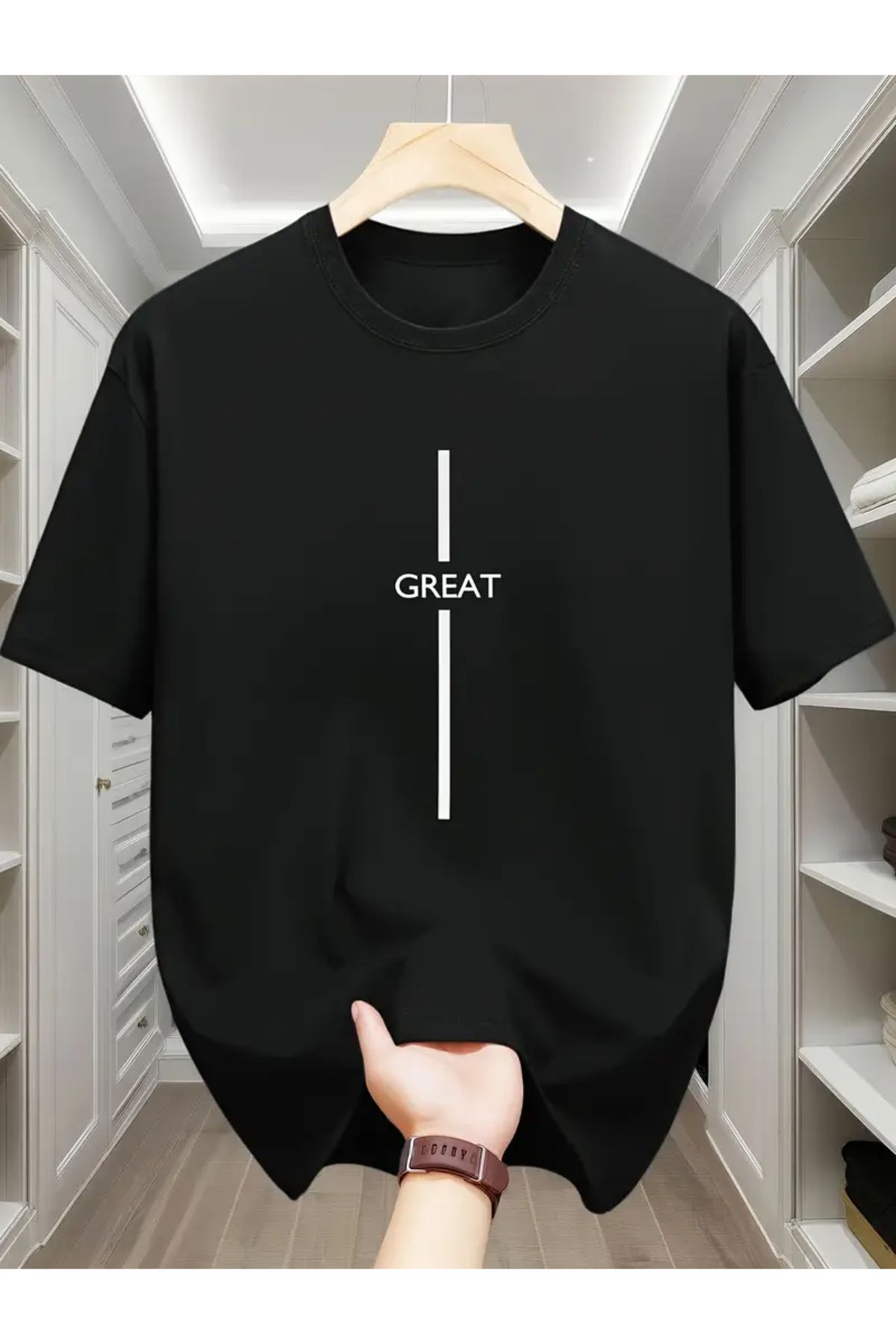 MANCY Unisex Great Baskılı Oversize T-shirt