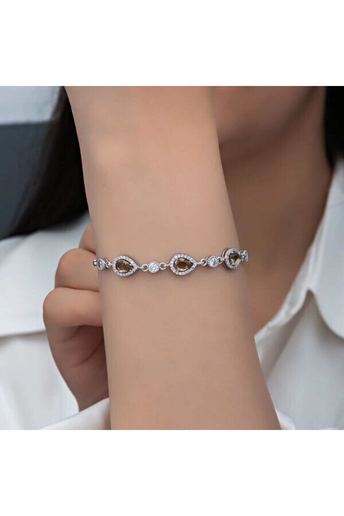 shop Damla Zultanit Taşlı 925 Ayar Gümüş Bileklik