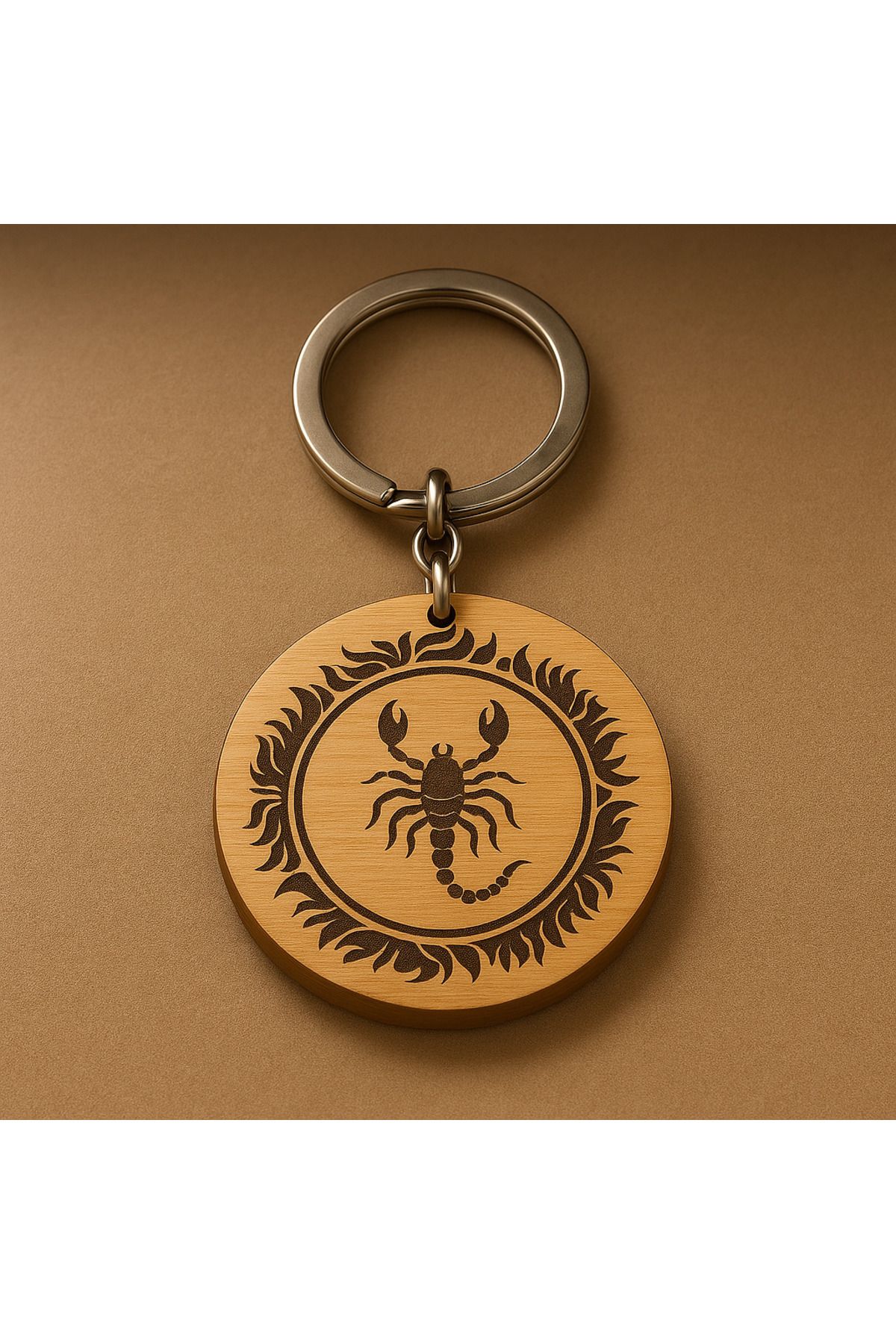 MSMETICARET Burç Anahtarlık – |12 Zodyak Sembolü | Ahşap Çift Taraflı Lazer Gravürlü| Zodiac Keychain