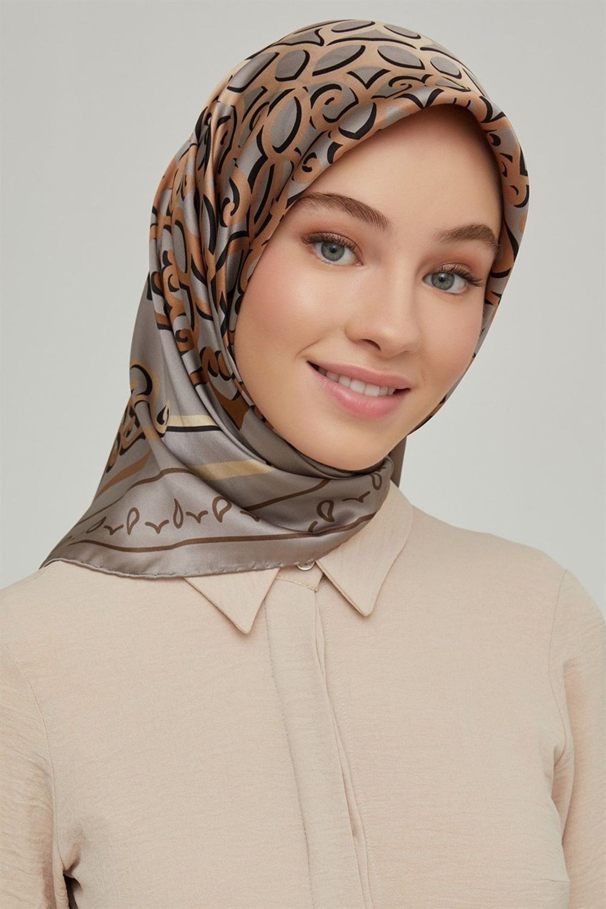 Armine İPEK EŞARP 8650D (SURA) (NOSTALJİ) Gri - 07