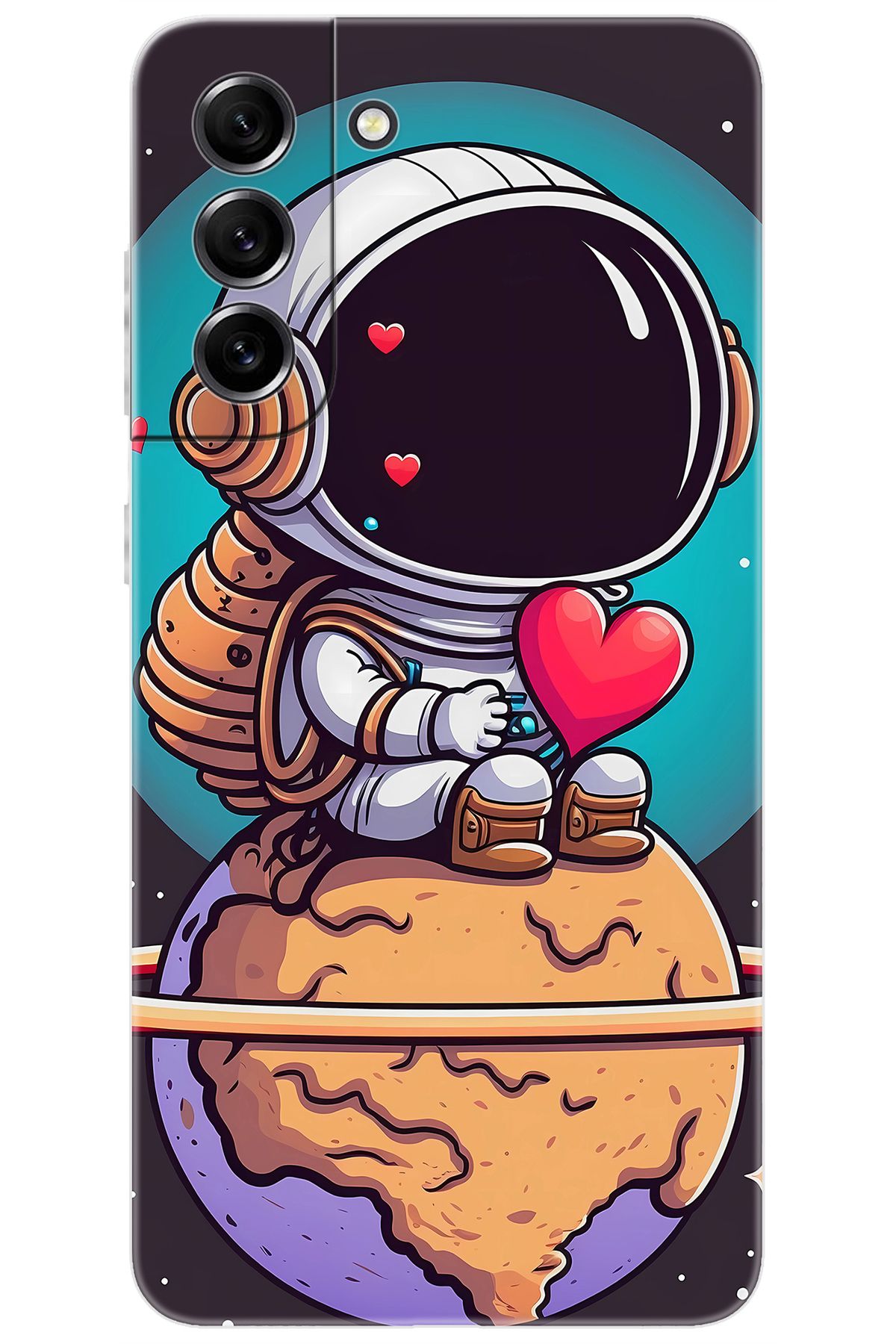 Ceppare Samsung Galaxy S21 FE (SM-G990E) Uyumlu Kılıf Baskı Silikon Astronot Serisi STK:1007 CP-niSzeGc