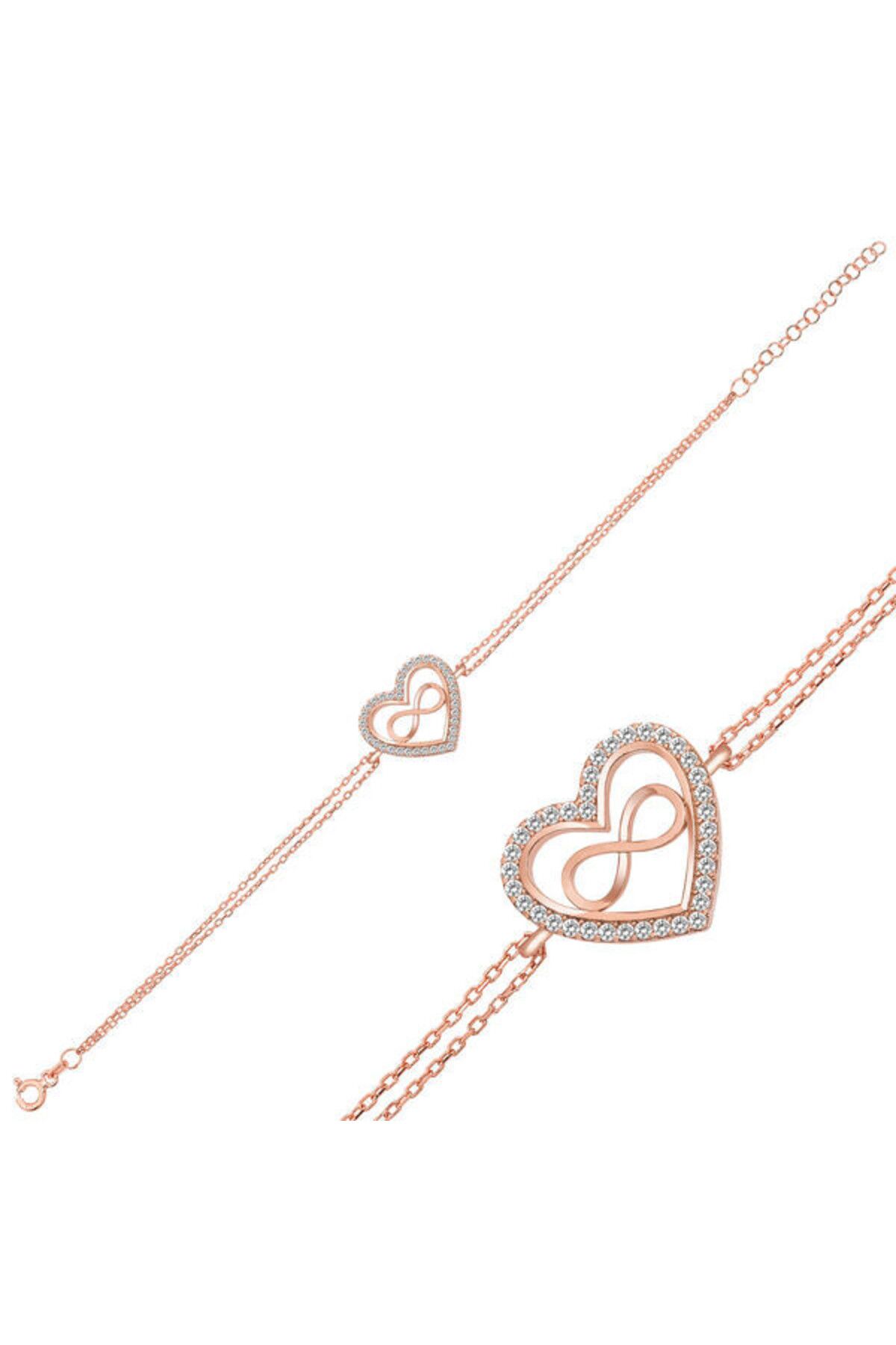 shop Rose Kalp Sonsuzluk 925 Ayar Gümüş Bileklik